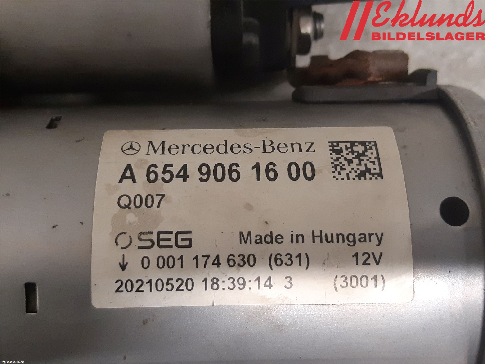 Mercedes-Benz MB VITO/V-KLASS (W640,W447,W448) 14- Startmotor Diesel