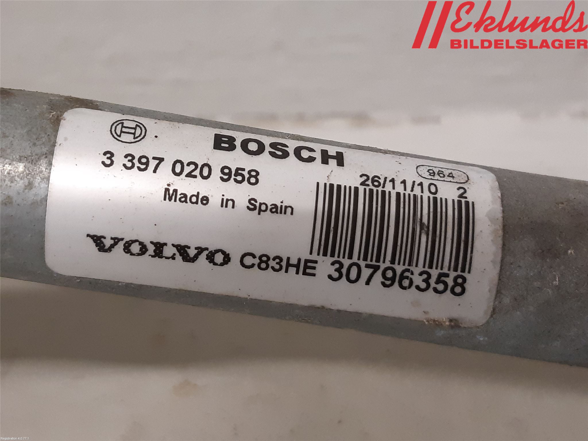 Volvo V70 08-13 Torkarmekanism Vindruta