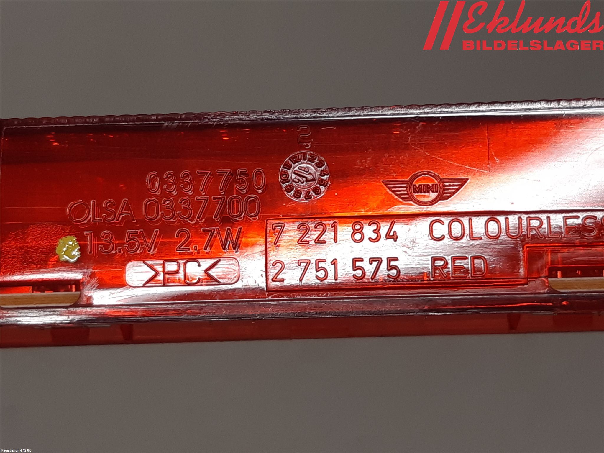 Mini COUNTRYMAN R60 11-16 Bromsljus Bakruta