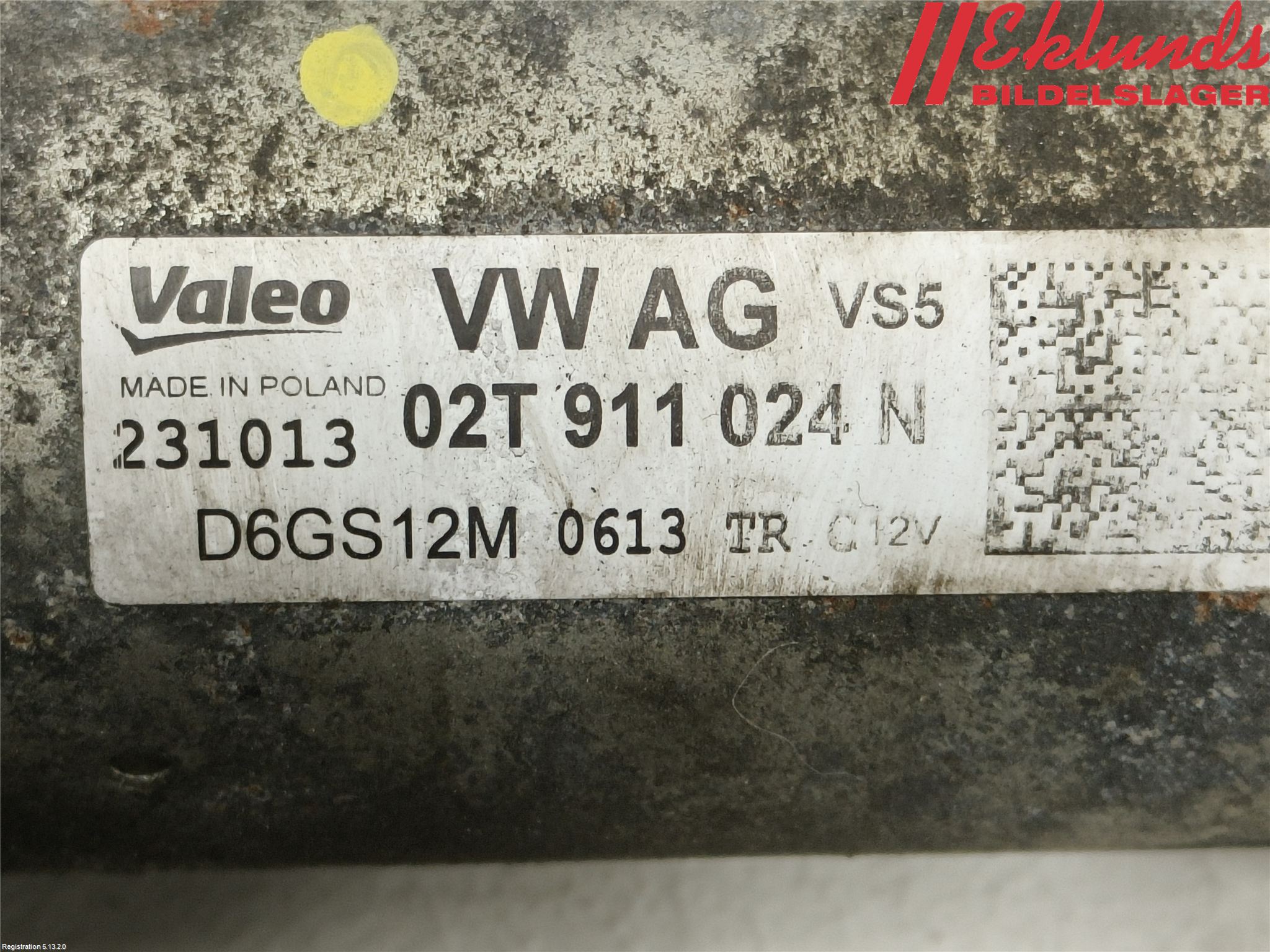 Volkswagen VW POLO 10-17 Startmotor