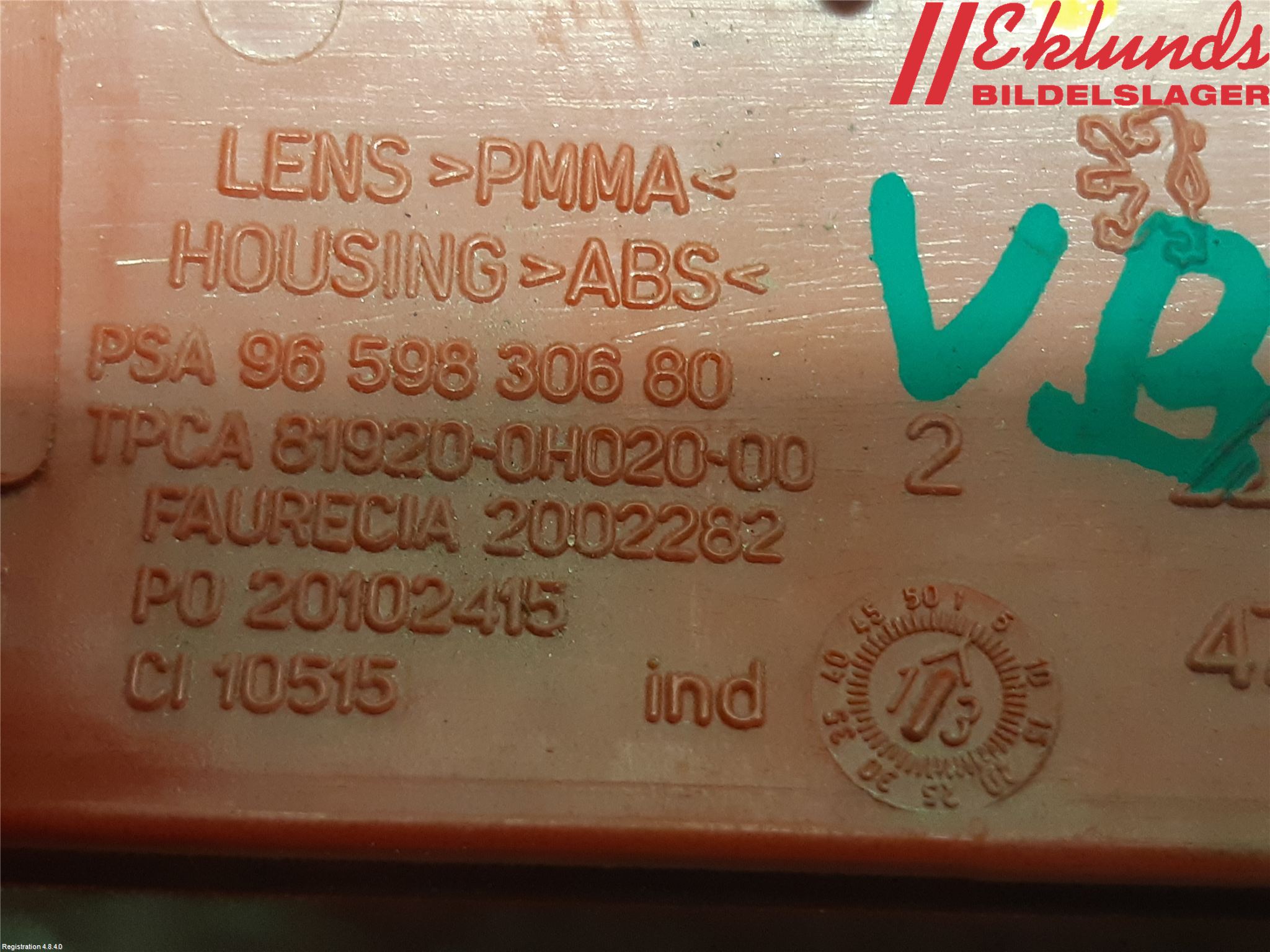 Citroen JUMPY 07-16 Dimljus/Reflex Bak