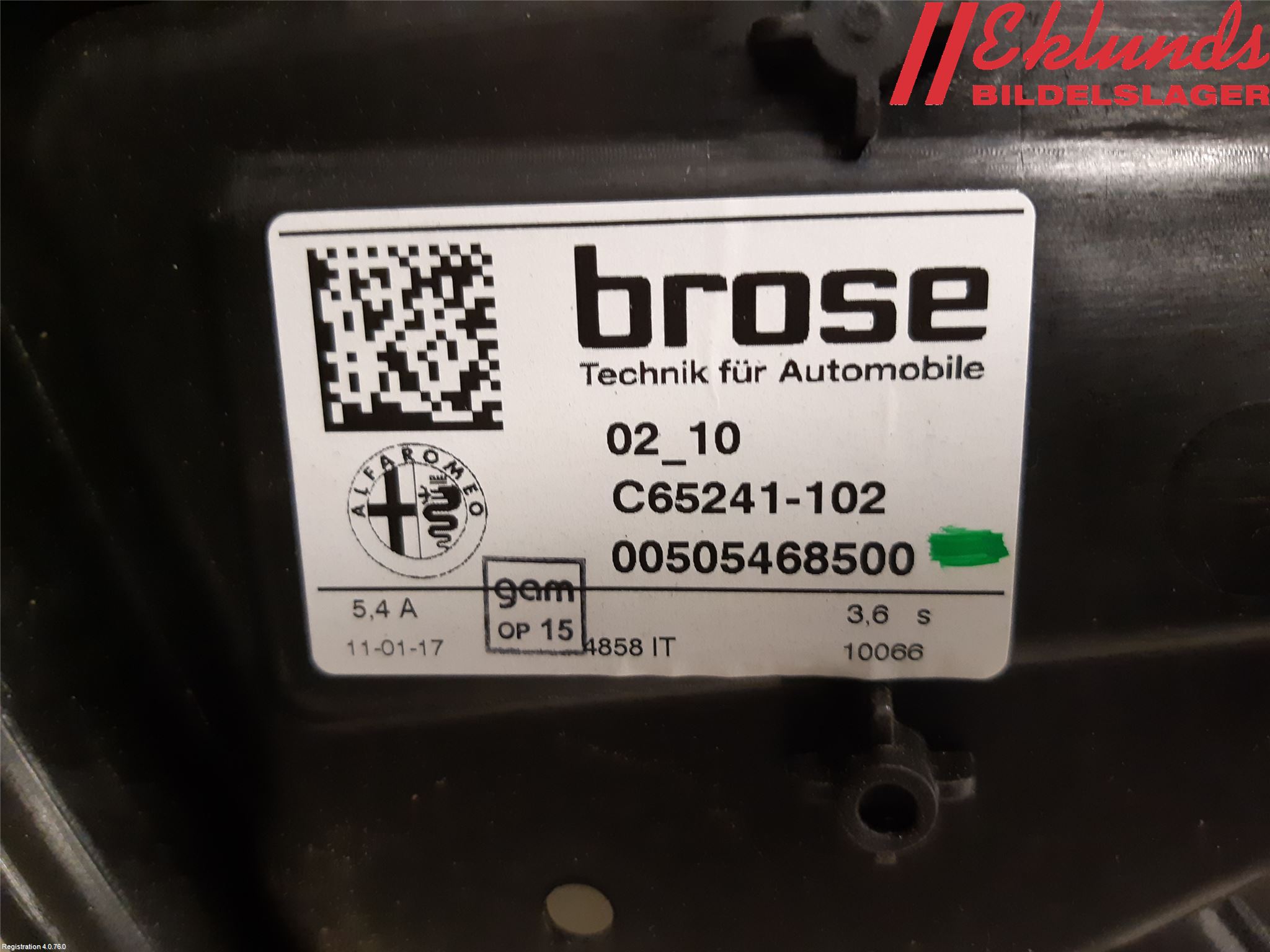 Alfa GIULIA Fönsterhiss El Kompl