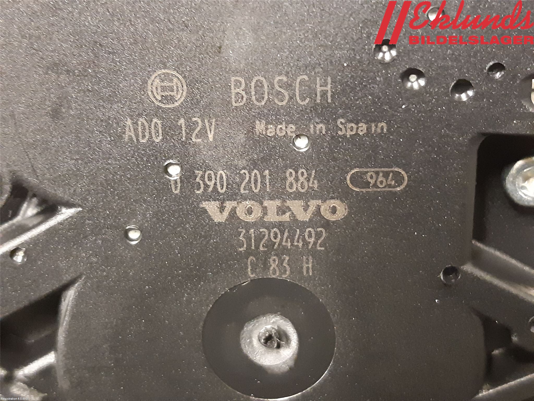 Volvo V60 11-13 Torkarmotor Baklucka