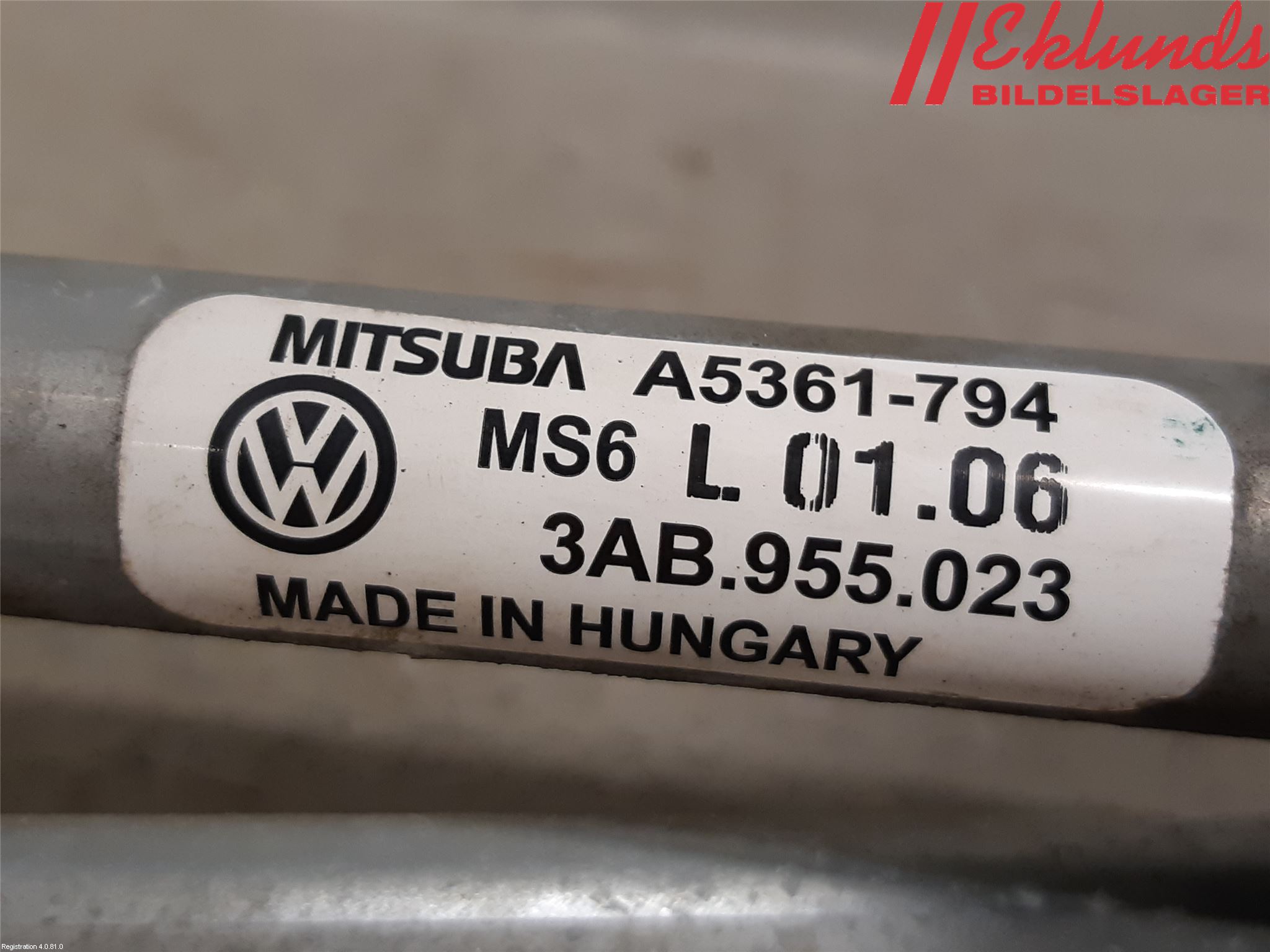 Volkswagen VW PASSAT 11-14 Torkarmekanism Vindruta