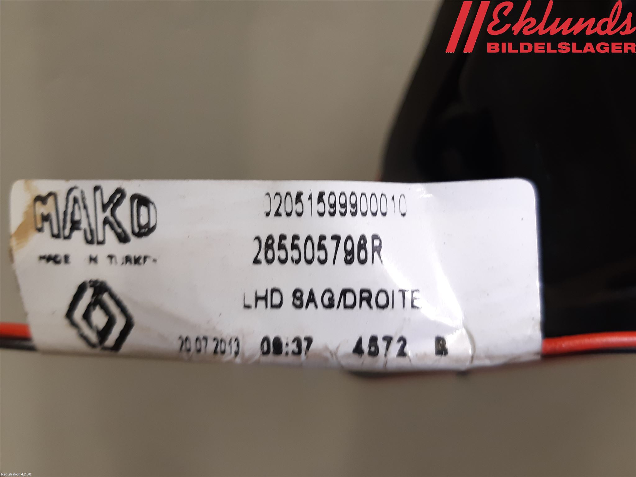 Renault CLIO IV 12-16 Bakljus Lucka Hö