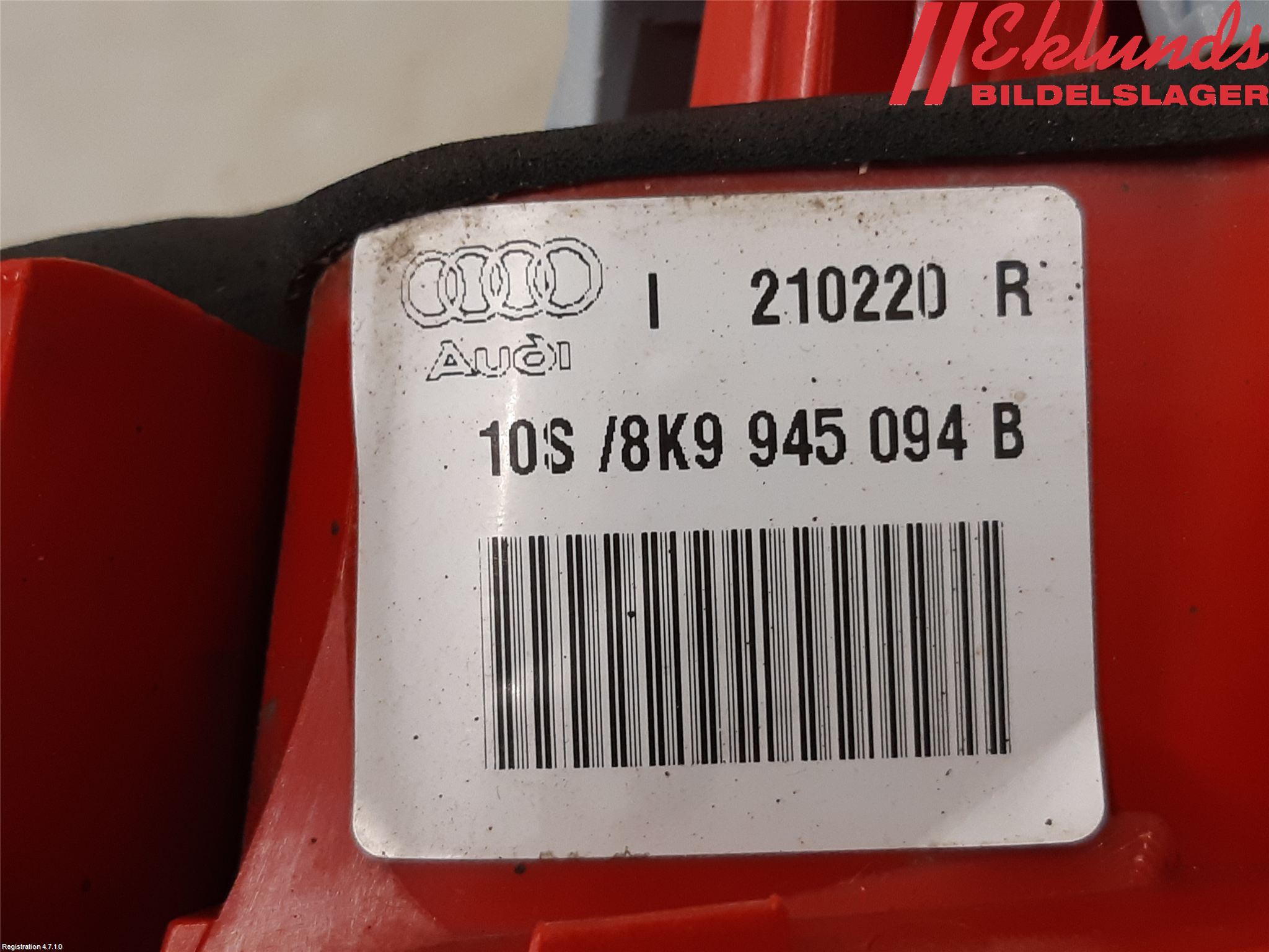 Audi A4/S4 08-11 Bakljus Lucka Hö