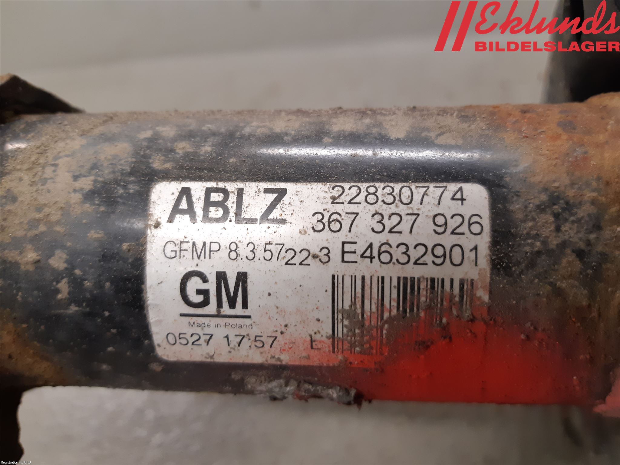 Opel INSIGNIA 09-16 Fjäderben Fram Vänster