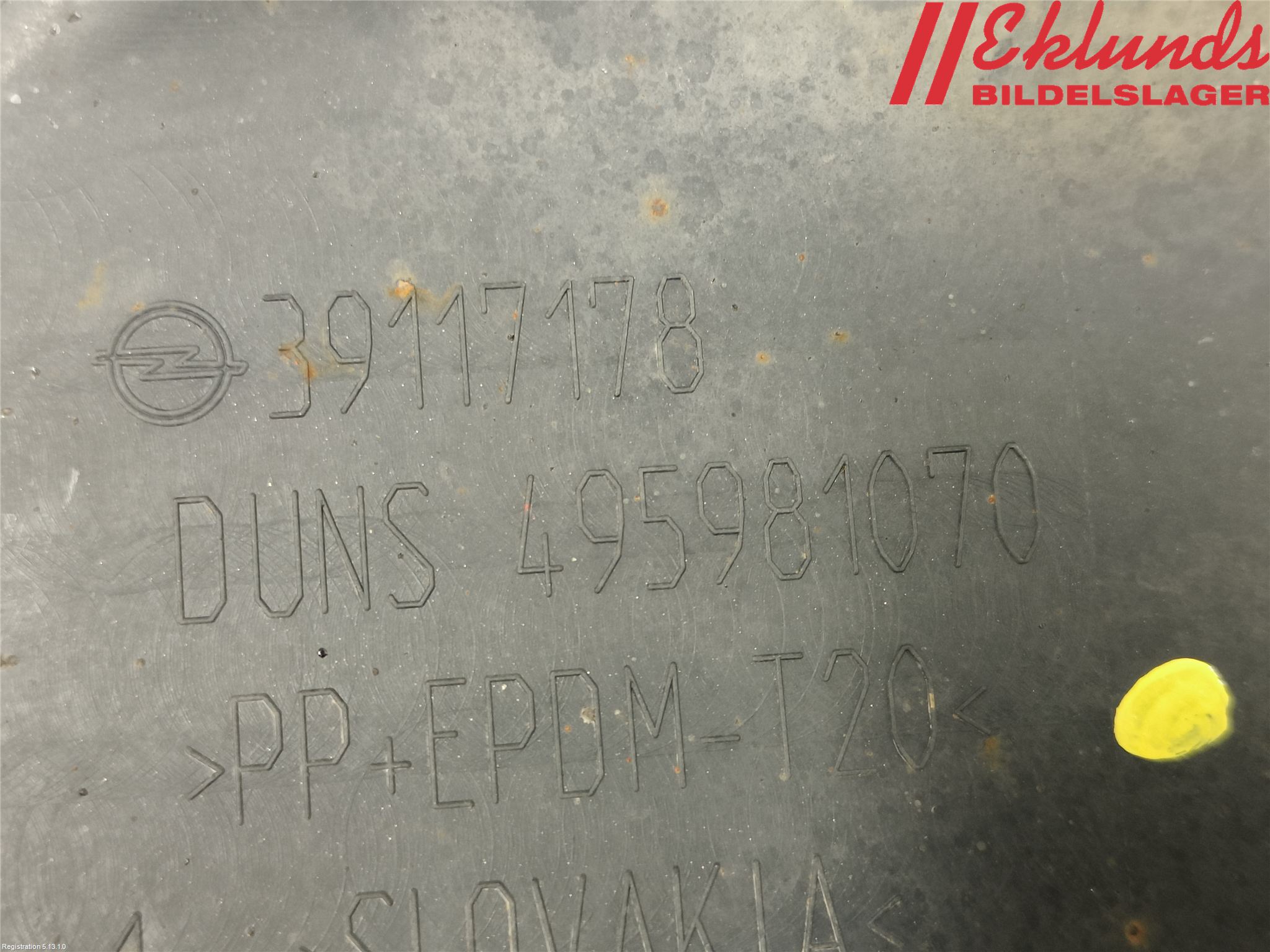 Opel ASTRA K 16-22 Hasplåt Plåt-Plast