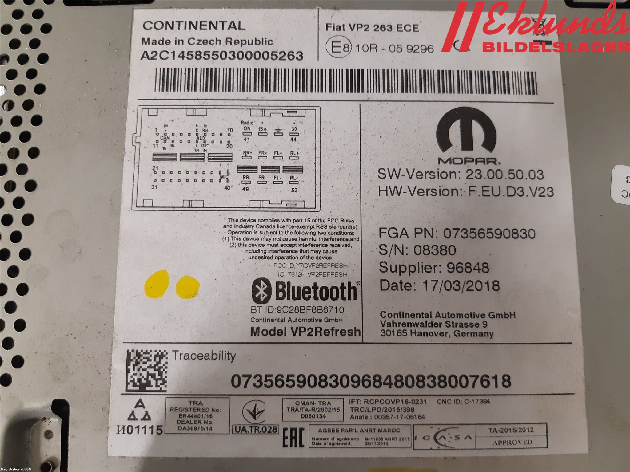 Fiat DOBLO CARGO Cd Radio - Multimediapanel