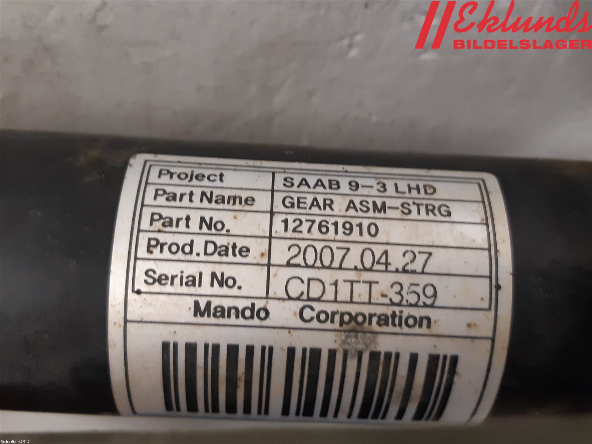 Saab 9-3 VER 2 Styrväxel Servo -Snäcka