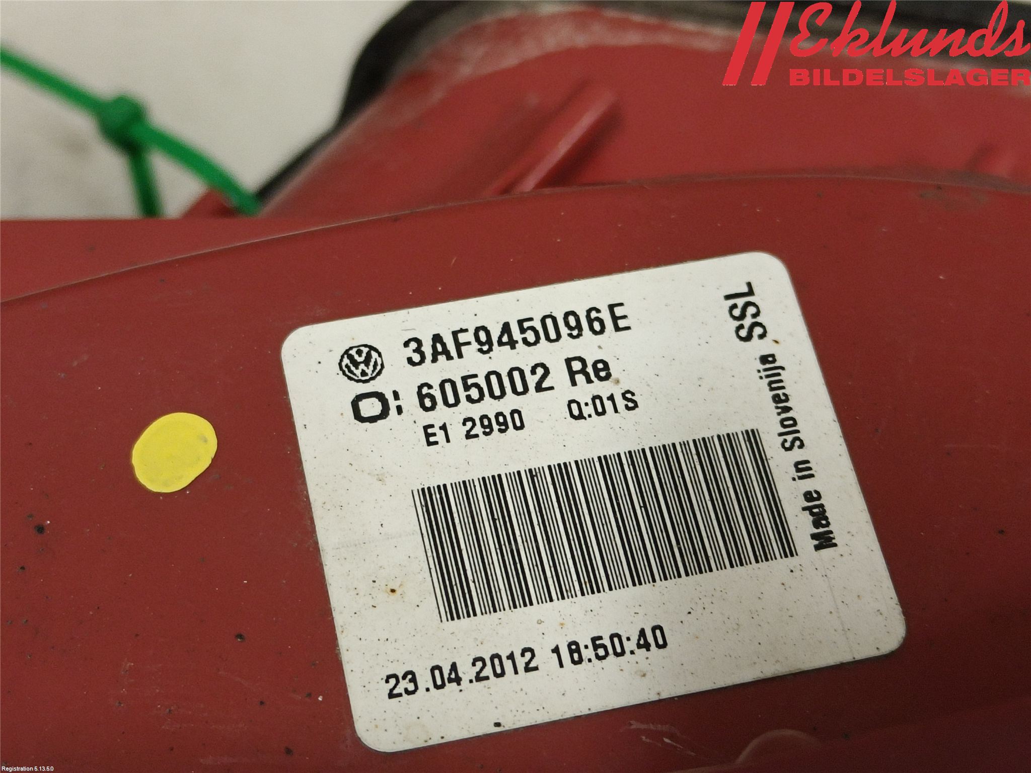 Volkswagen VW PASSAT 11-14 Bakljus Höger