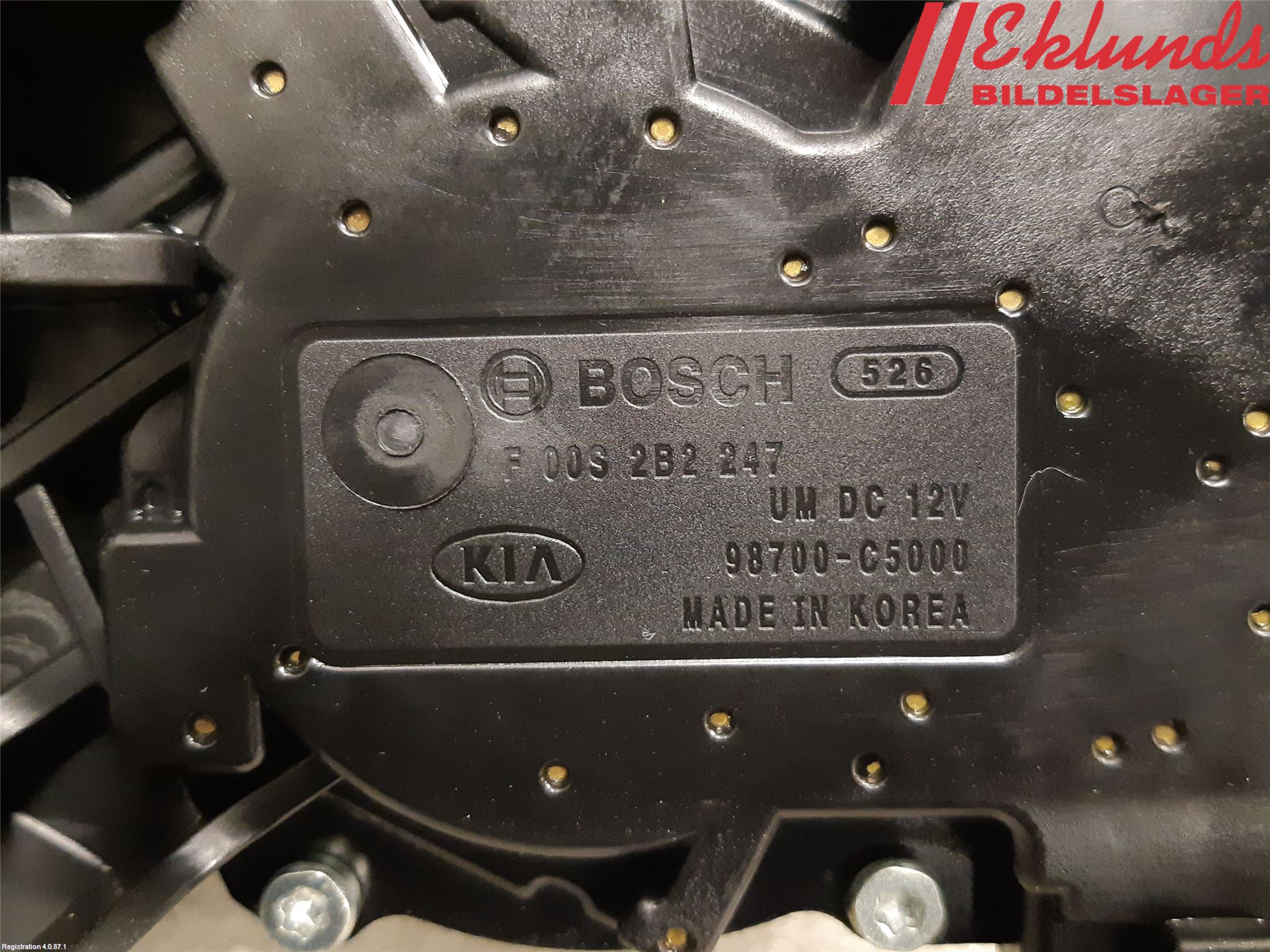 Kia SORENTO 15-20 Torkarmotor Baklucka