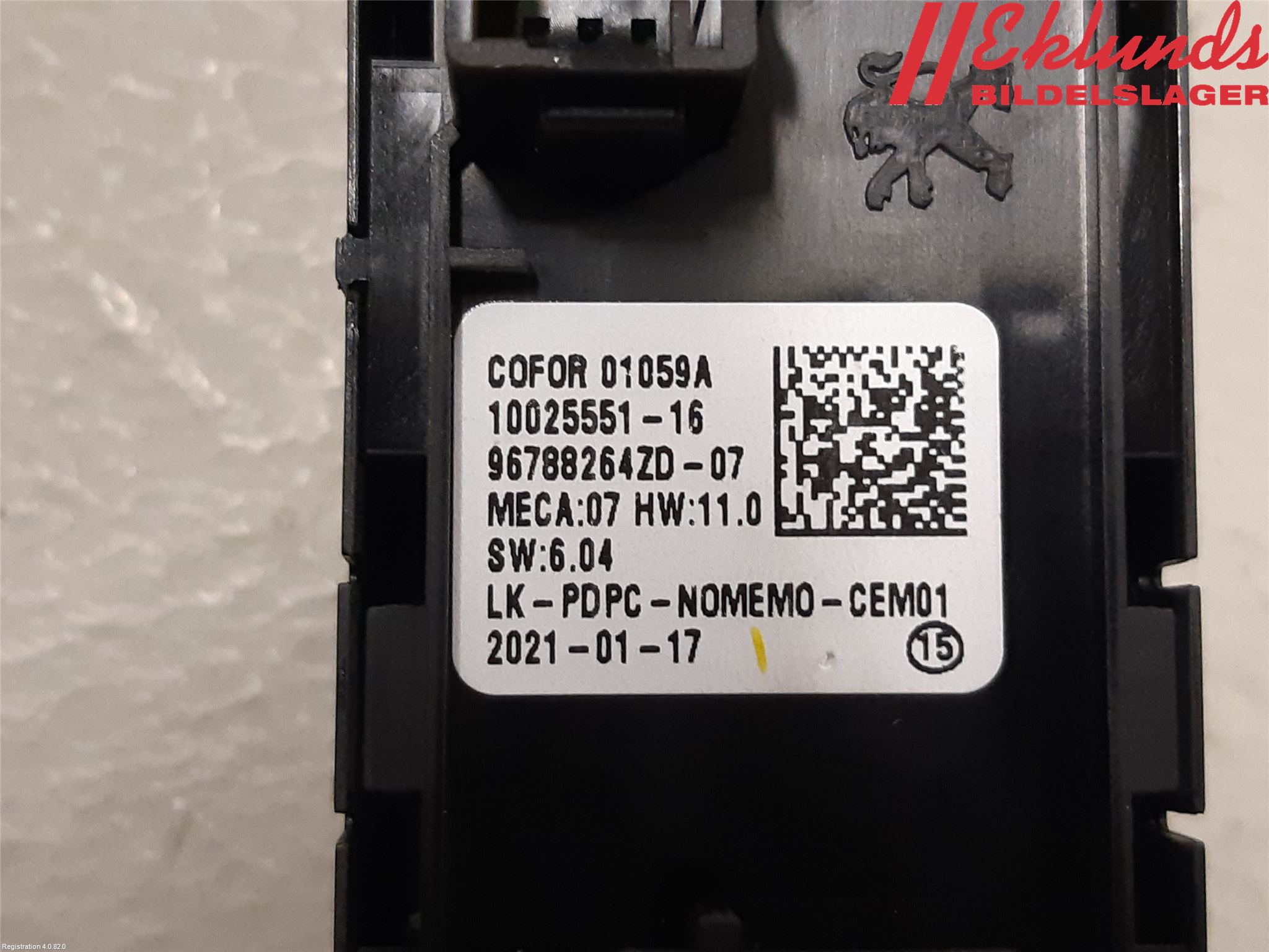 Peugeot 208/E-208 20- Strömställare Elhiss