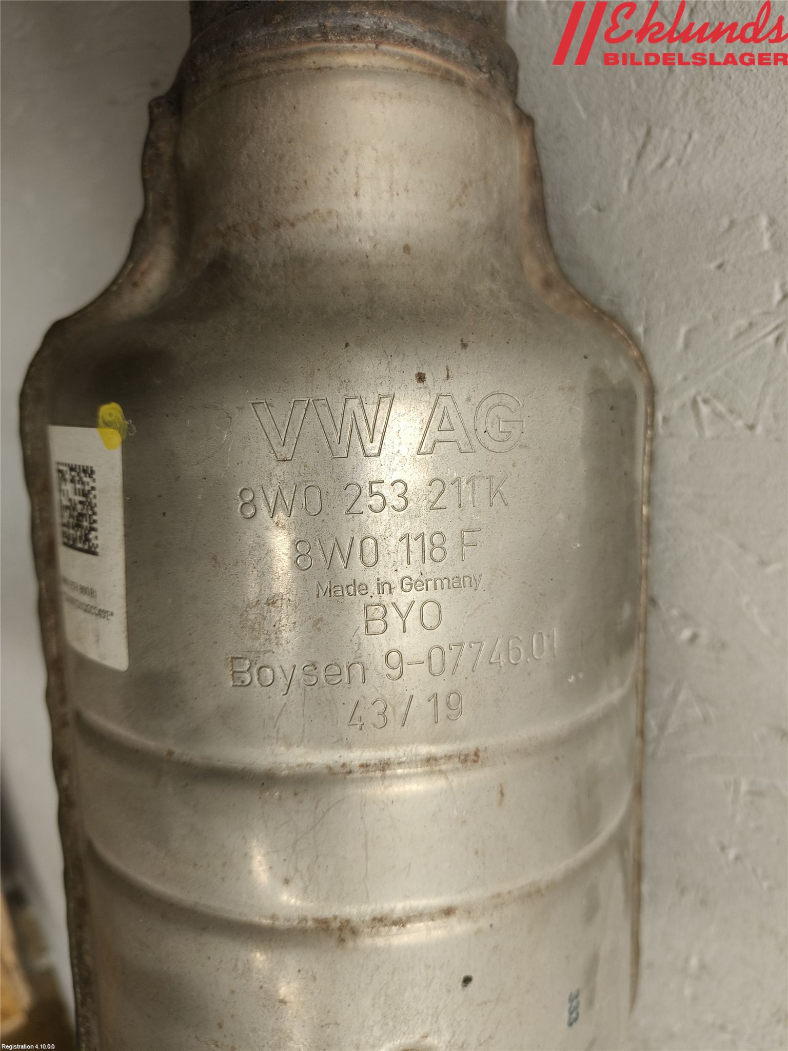 Audi A4/S4 B9 20- Avgasrör Främre-Mitt-Bak