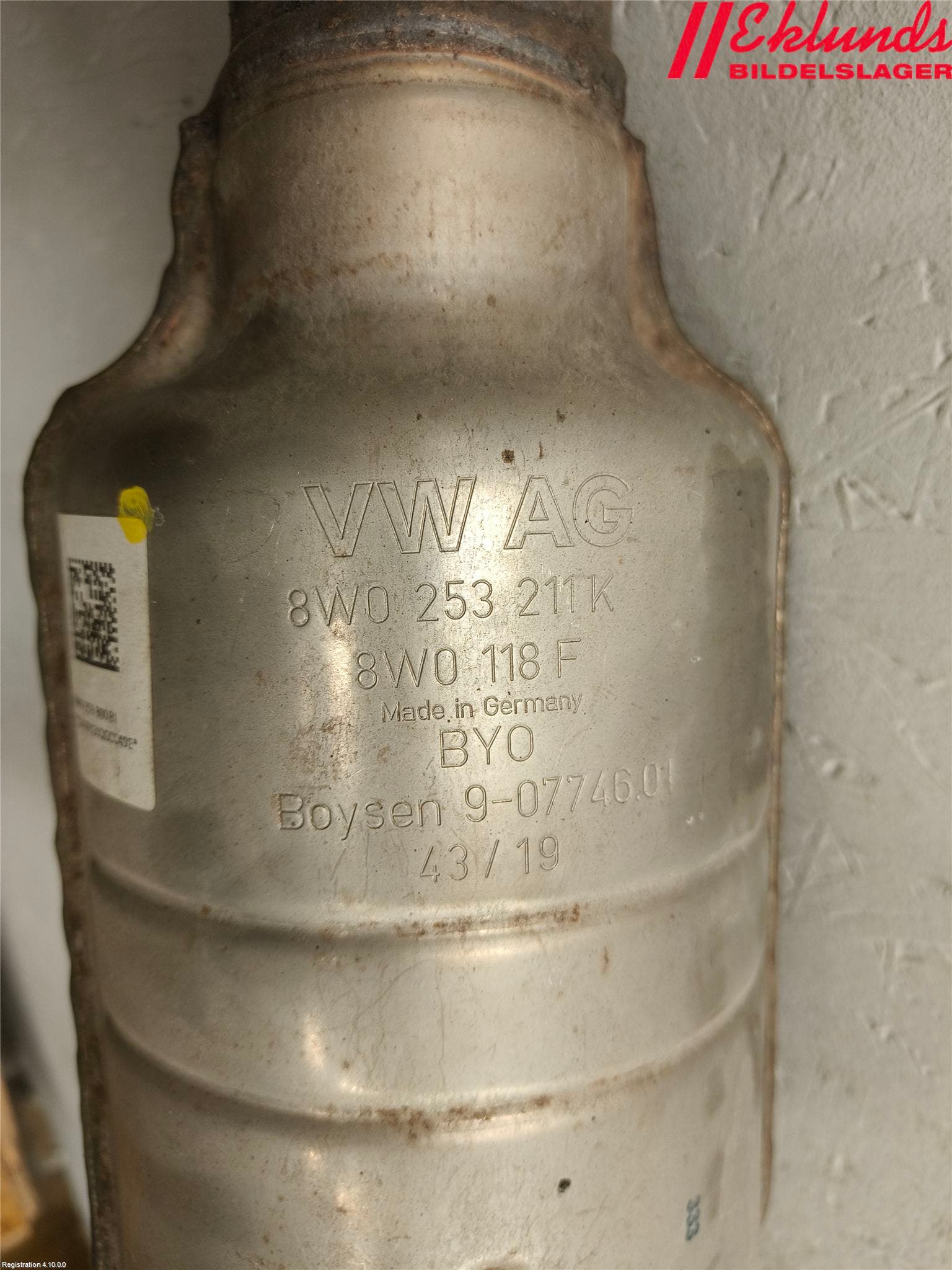 Audi A4/S4 B9 20- Avgasrör Främre-Mitt-Bak