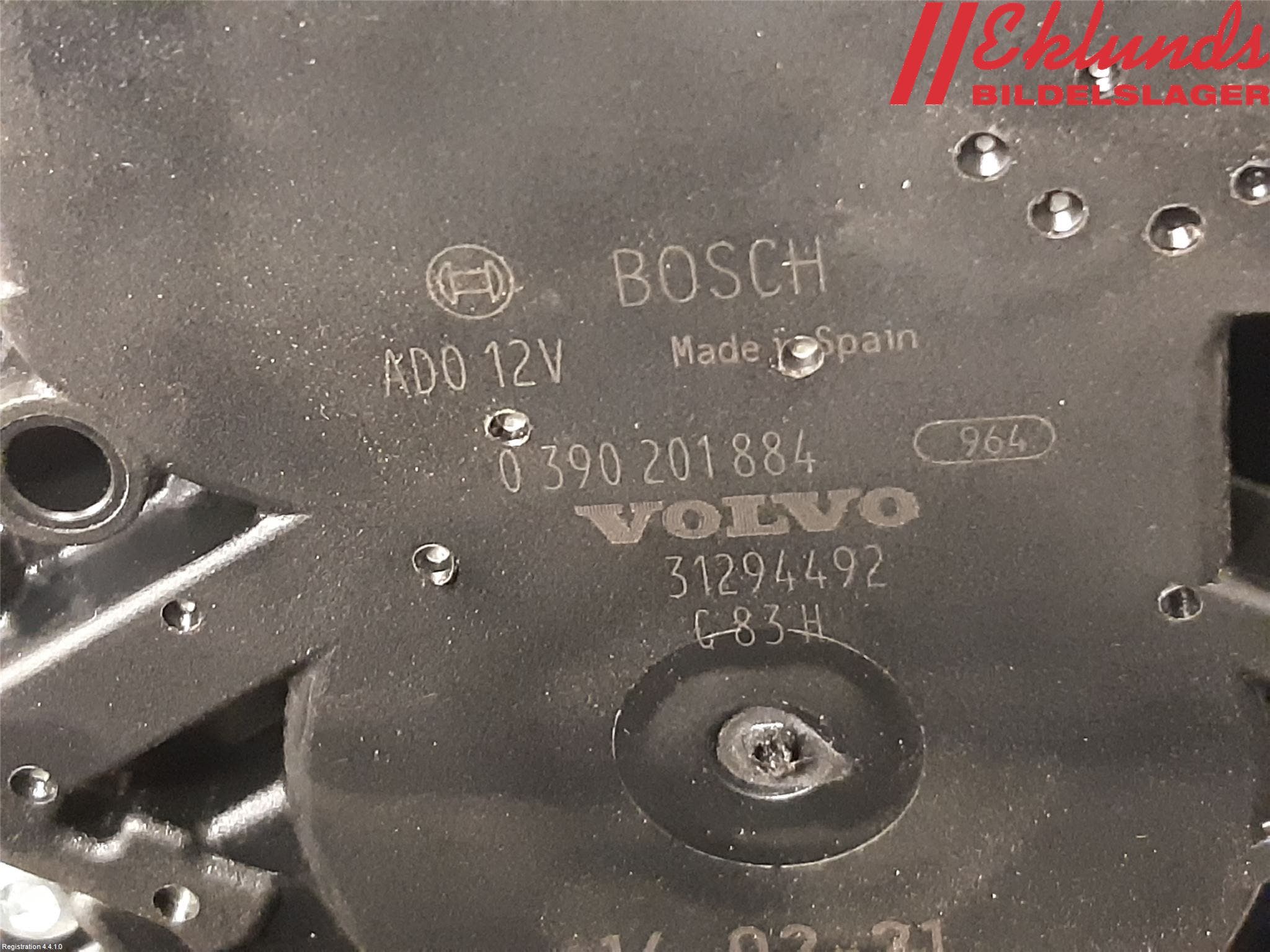 Volvo V60 14-18 Torkarmotor Baklucka