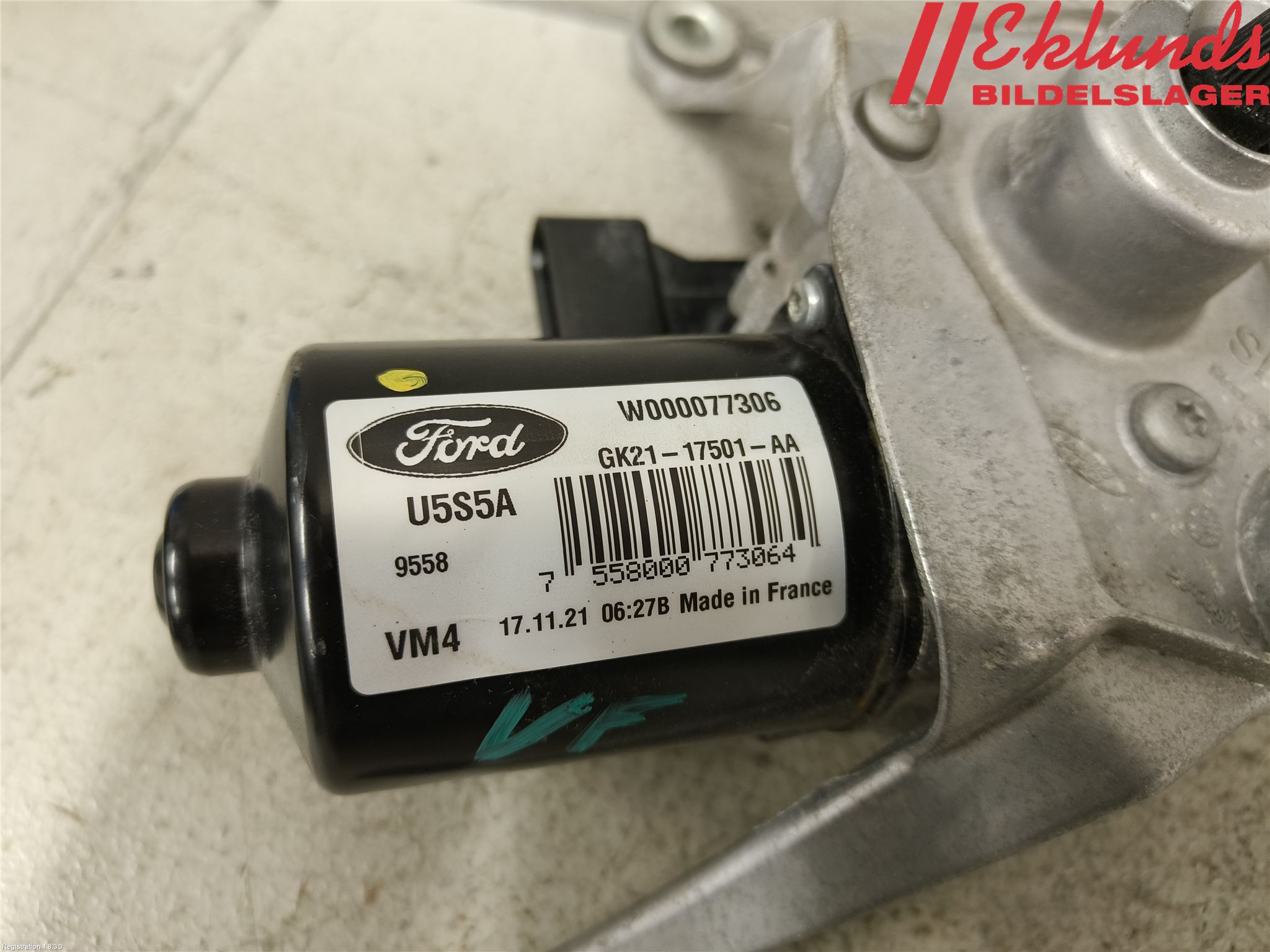 Ford TRANSIT/TOURNEO CUSTOM 13-24 Torkarmotor Vindruta