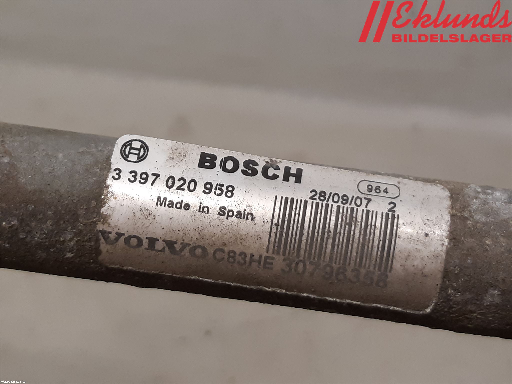 Volvo V70 08-13 Torkarmekanism Vindruta