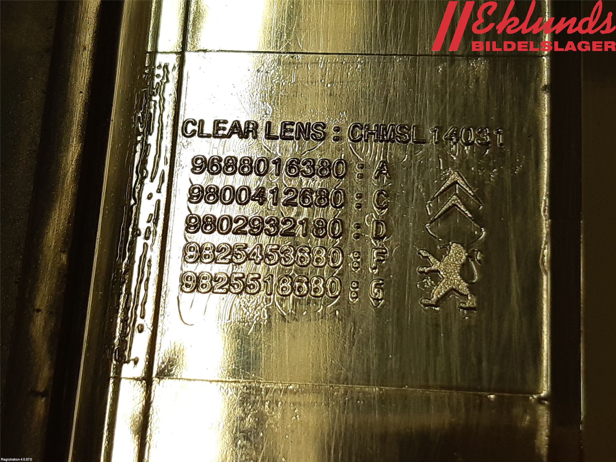 Peugeot 308 14-21 Bromsljus Bakruta