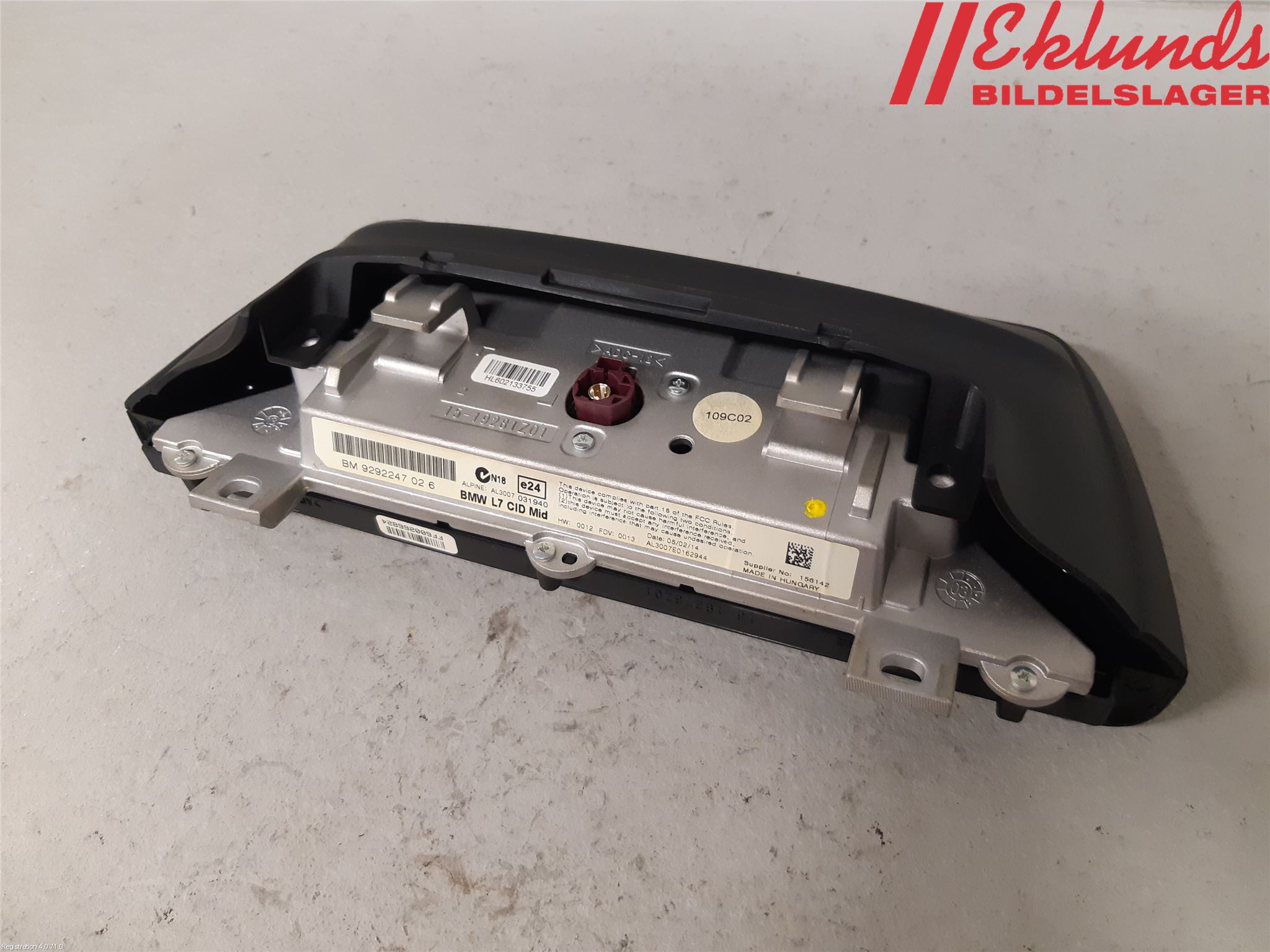 BMW 3 F30/F31/F80 12-19 Bildskärm