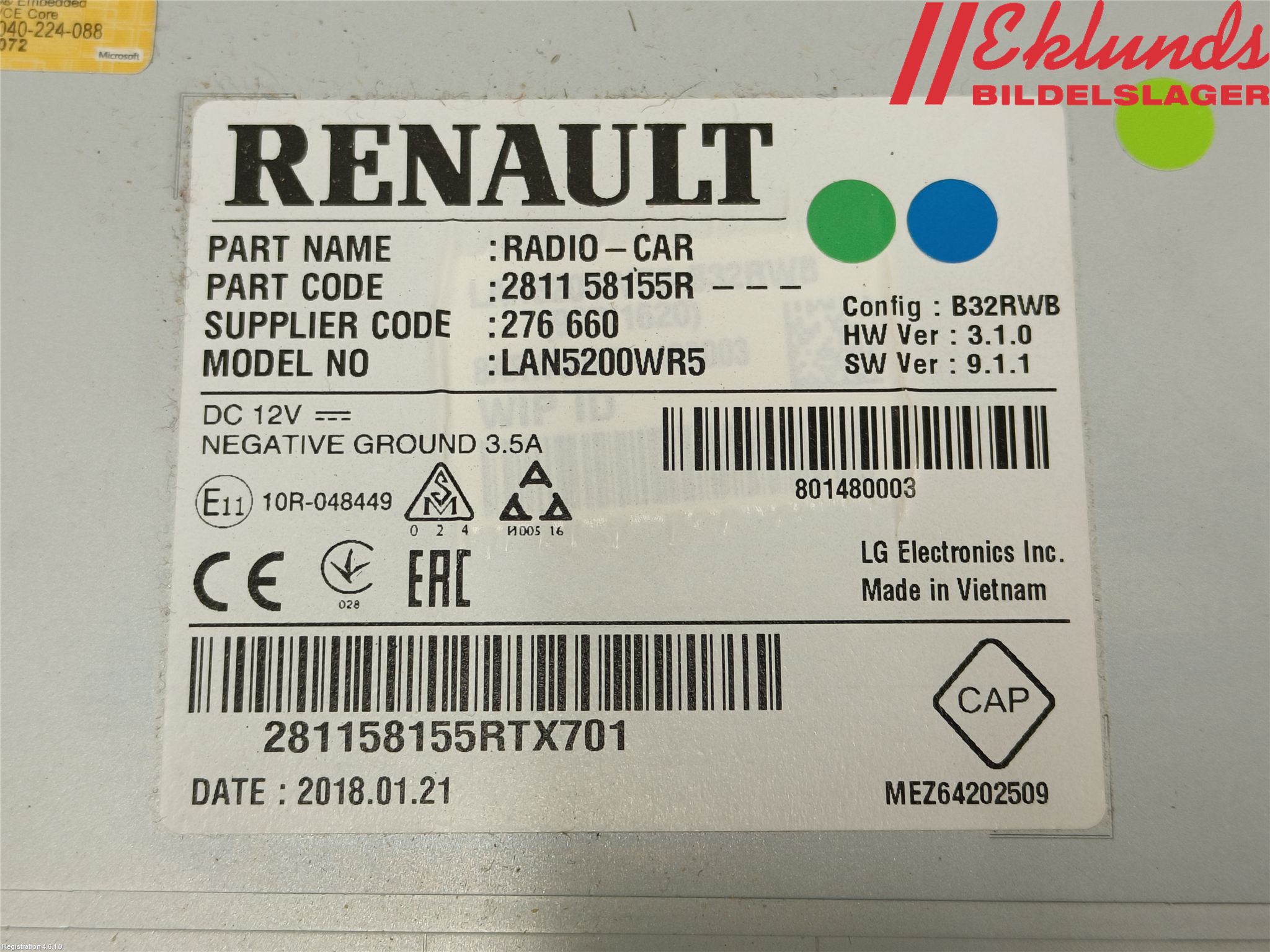 Renault TRAFIC/E-TECH 15- Cd Radio - Multimediapanel
