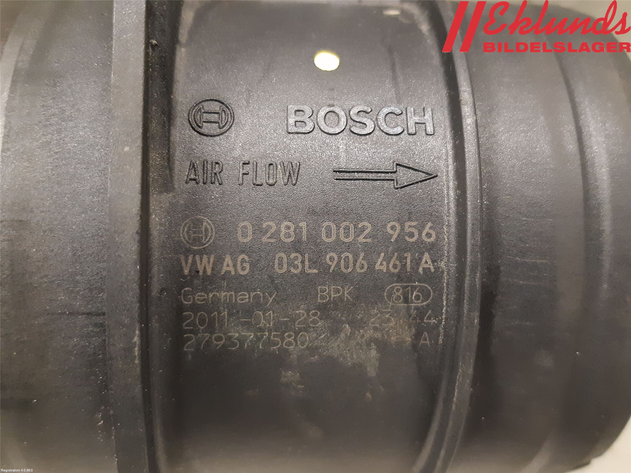 Volkswagen VW CADDY 11-15 Injluftmassamätare