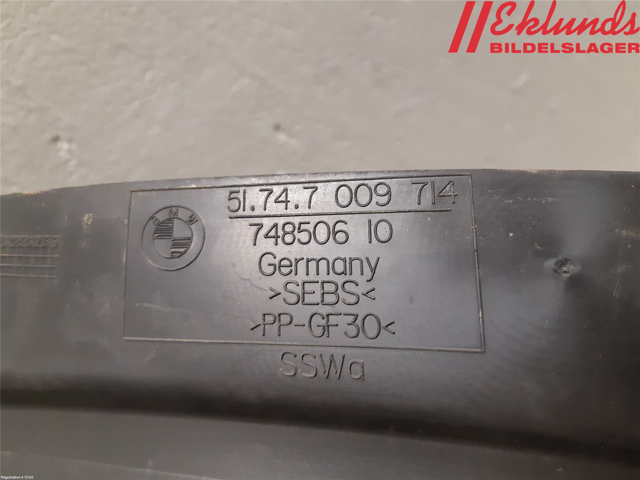 BMW 6 E63/64    02-10 Deflektor Plåt-Plast Kylning