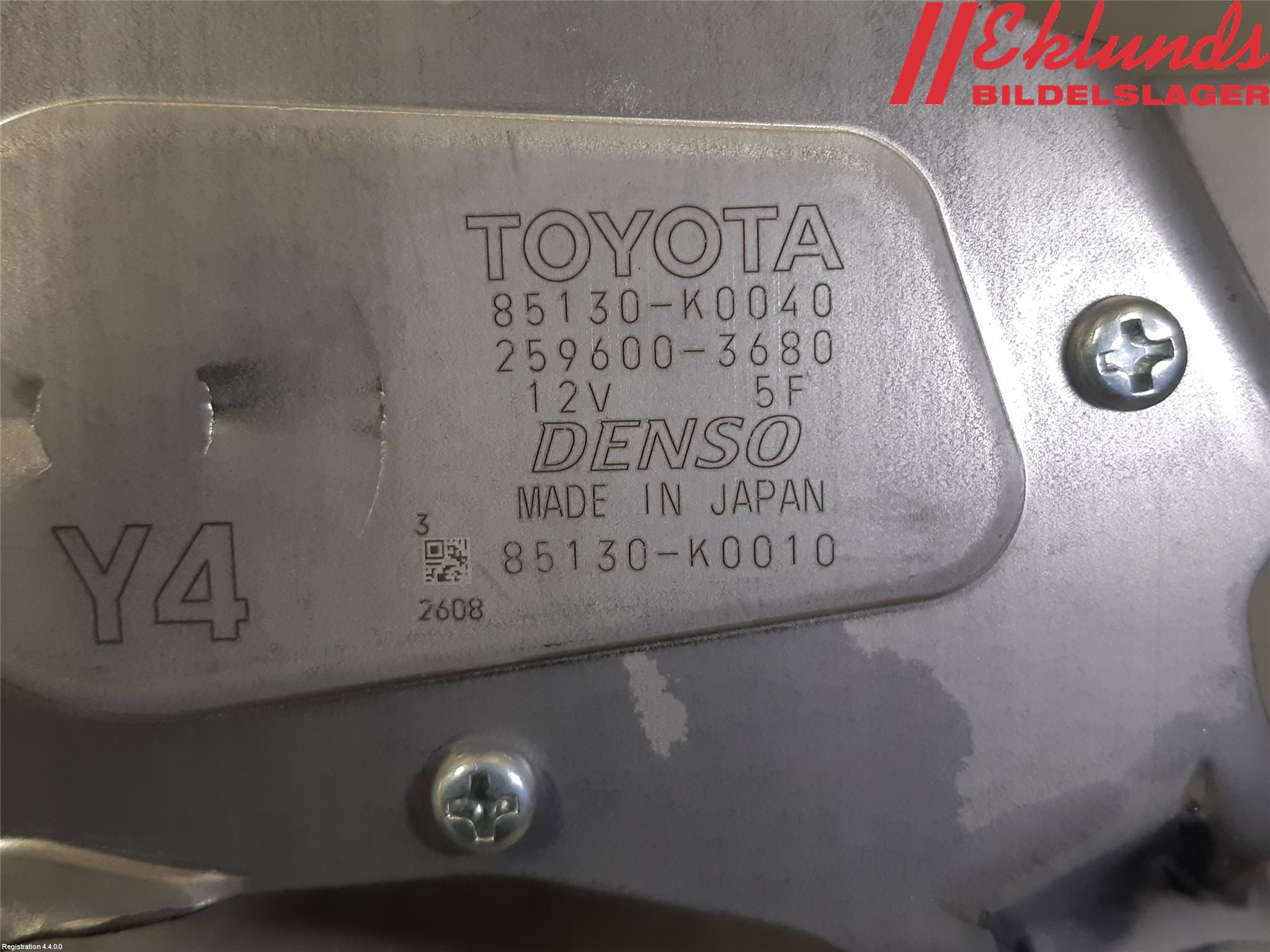 Toyota YARIS XP21 20- Torkarmotor Baklucka