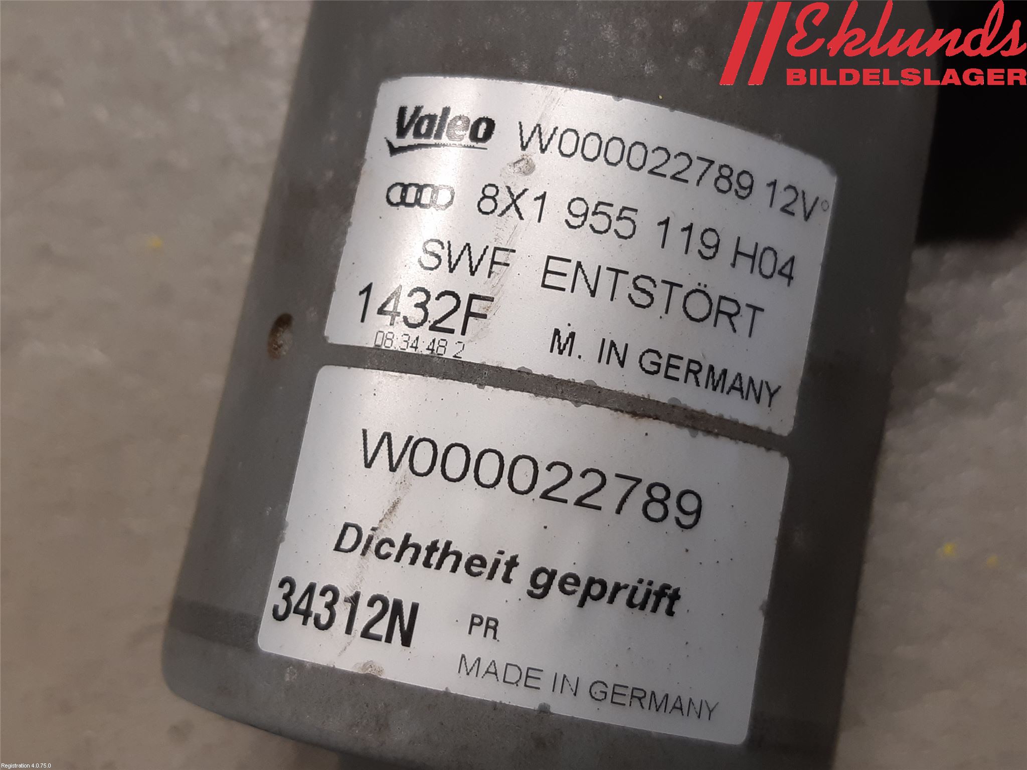 Audi A1/S1 11-18 Torkarmotor Vindruta