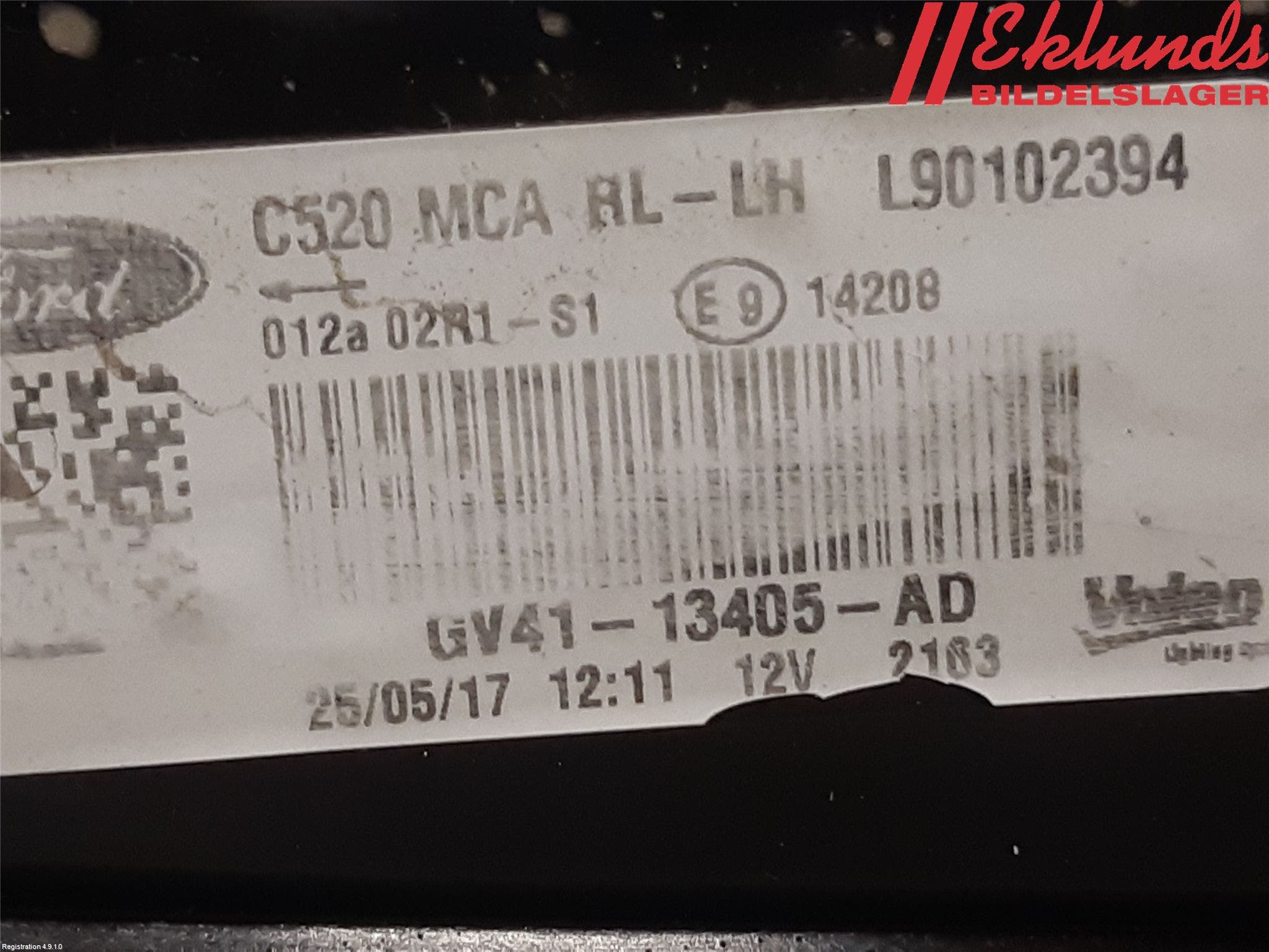 Ford KUGA 17-19 Bakljus Vänster