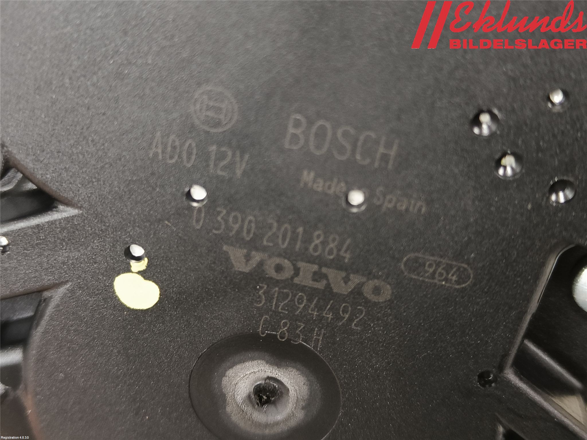 Volvo V60 11-13 Torkarmotor Baklucka