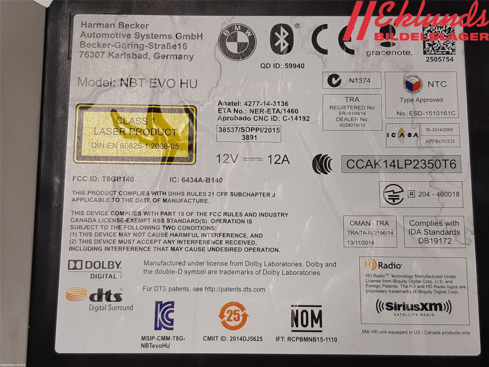 BMW 5 G30/G31/F90 17-23 Cd Radio - Multimediapanel