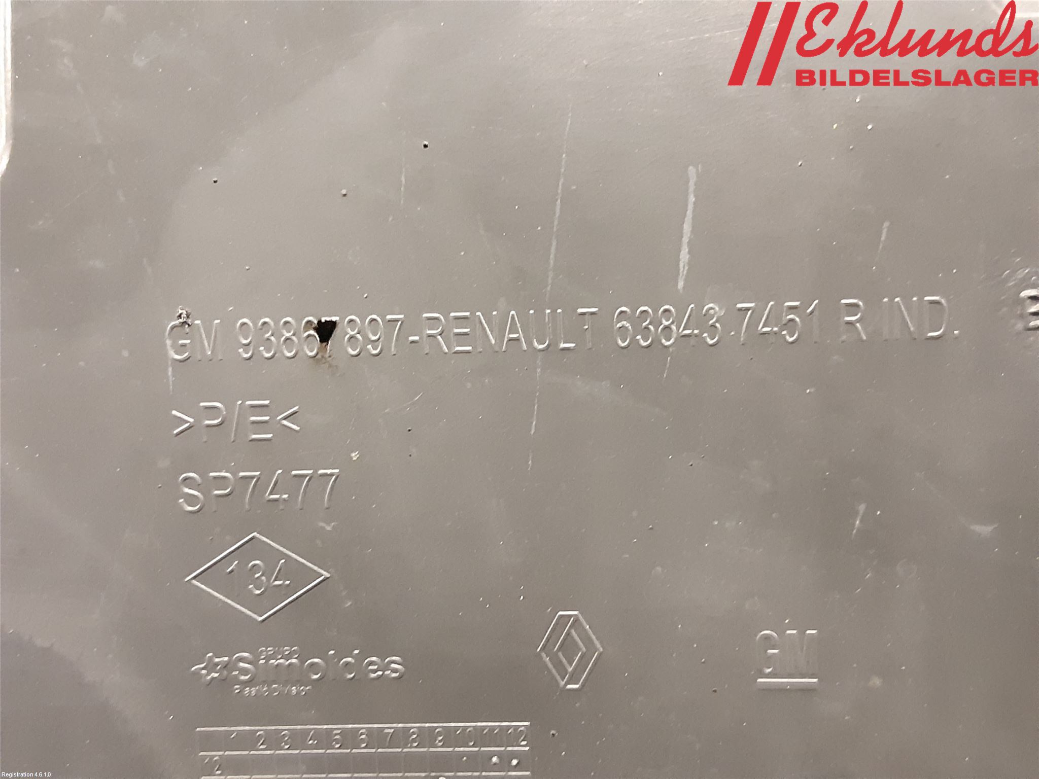 Renault TRAFIC/E-TECH 15- Skärm Inner