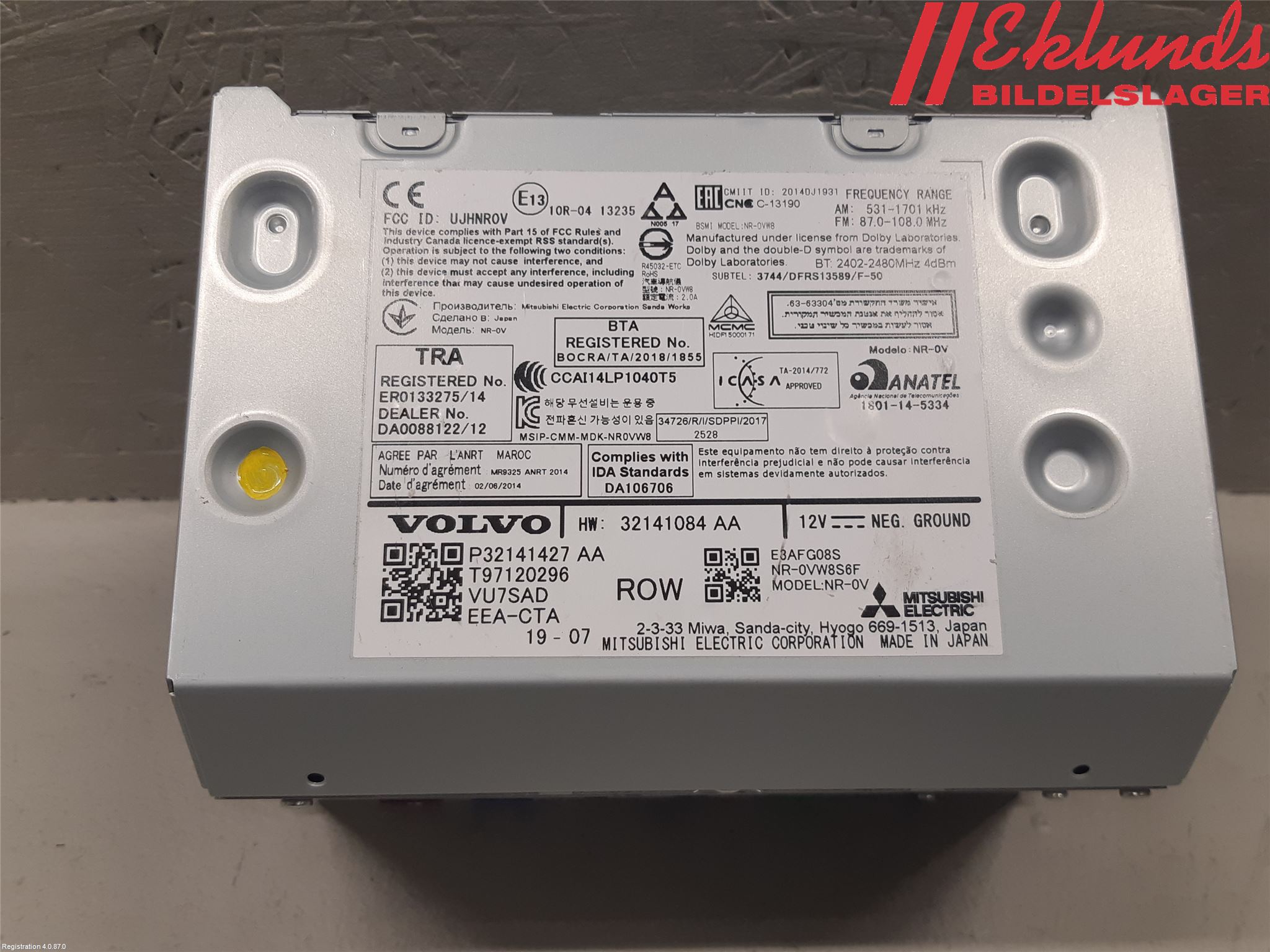 Volvo V60 19- Cd Radio - Multimediapanel