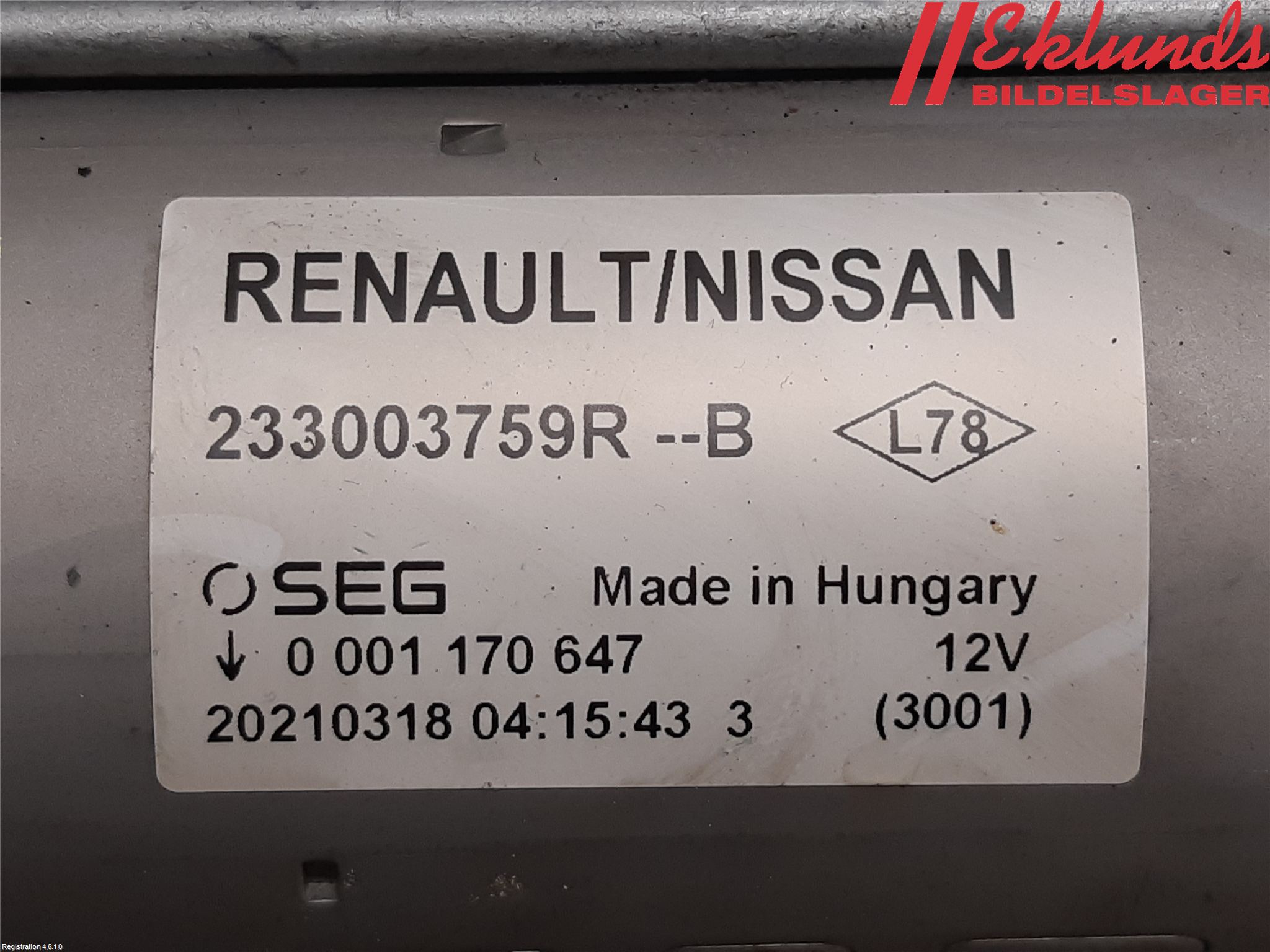 Renault EXPRESS 21- Startmotor Diesel