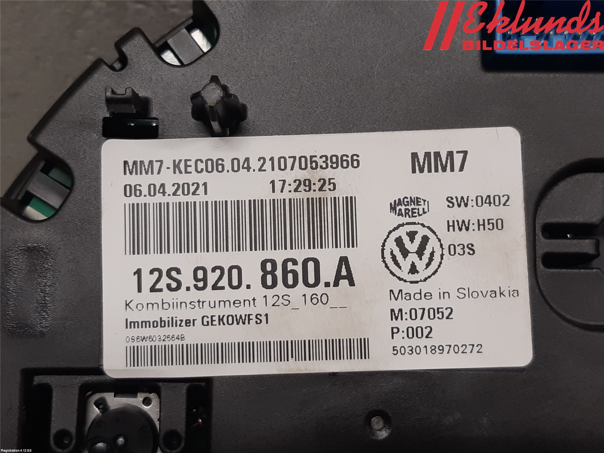 Seat Mii / Mii electric Instrument Komb
