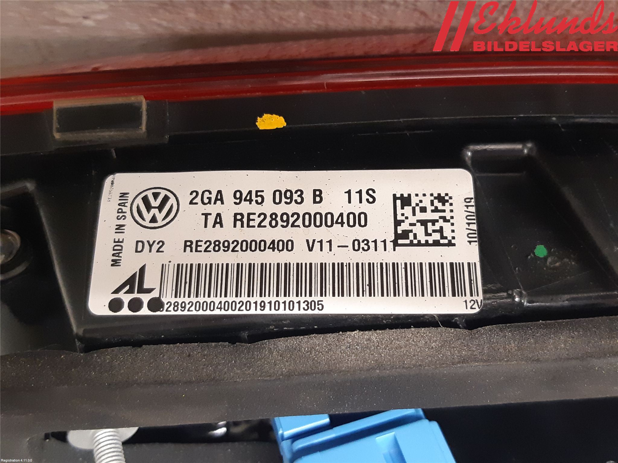 Volkswagen VW T-ROC 18- Bakljus Lucka Vä