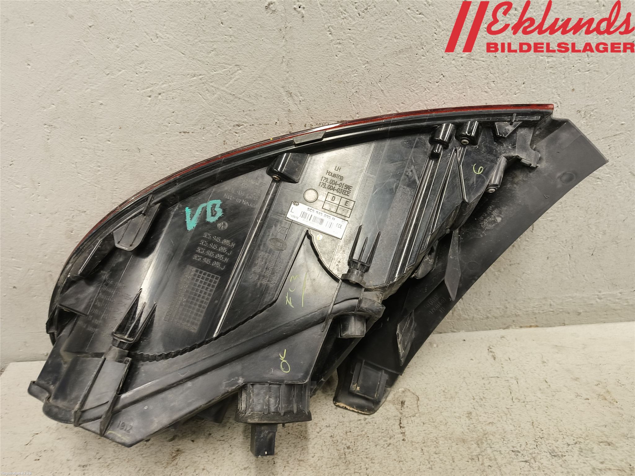 Volkswagen VW BEETLE 12- Bakljus Vänster