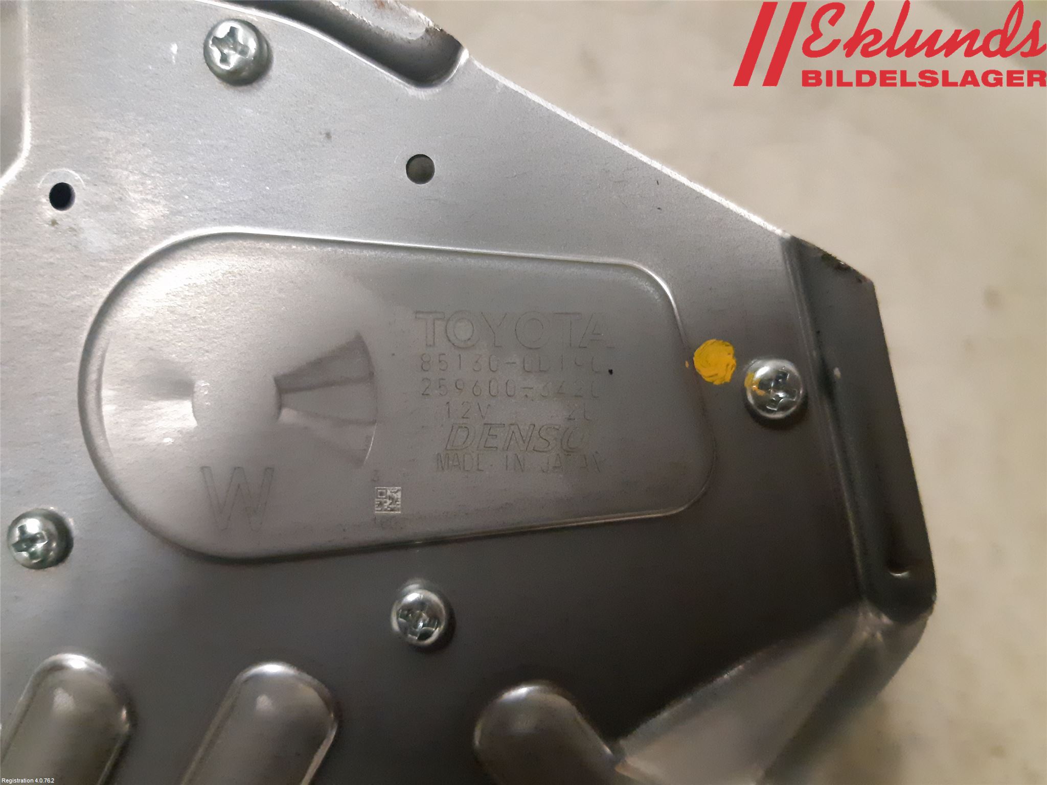 Toyota YARIS XP130 15-20 Torkarmotor Baklucka