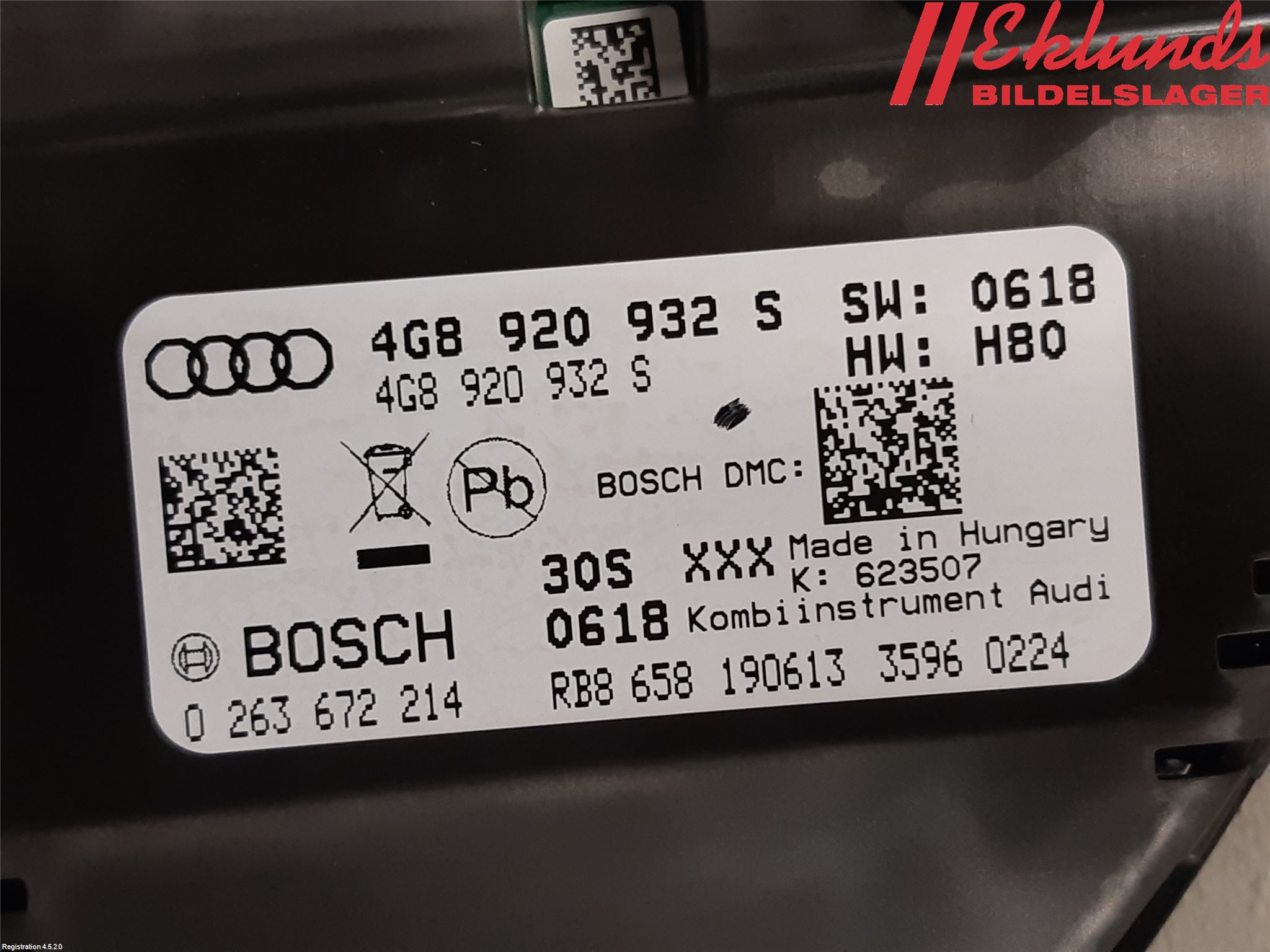 Audi A6/S6 4G 11-18 Instrument Komb