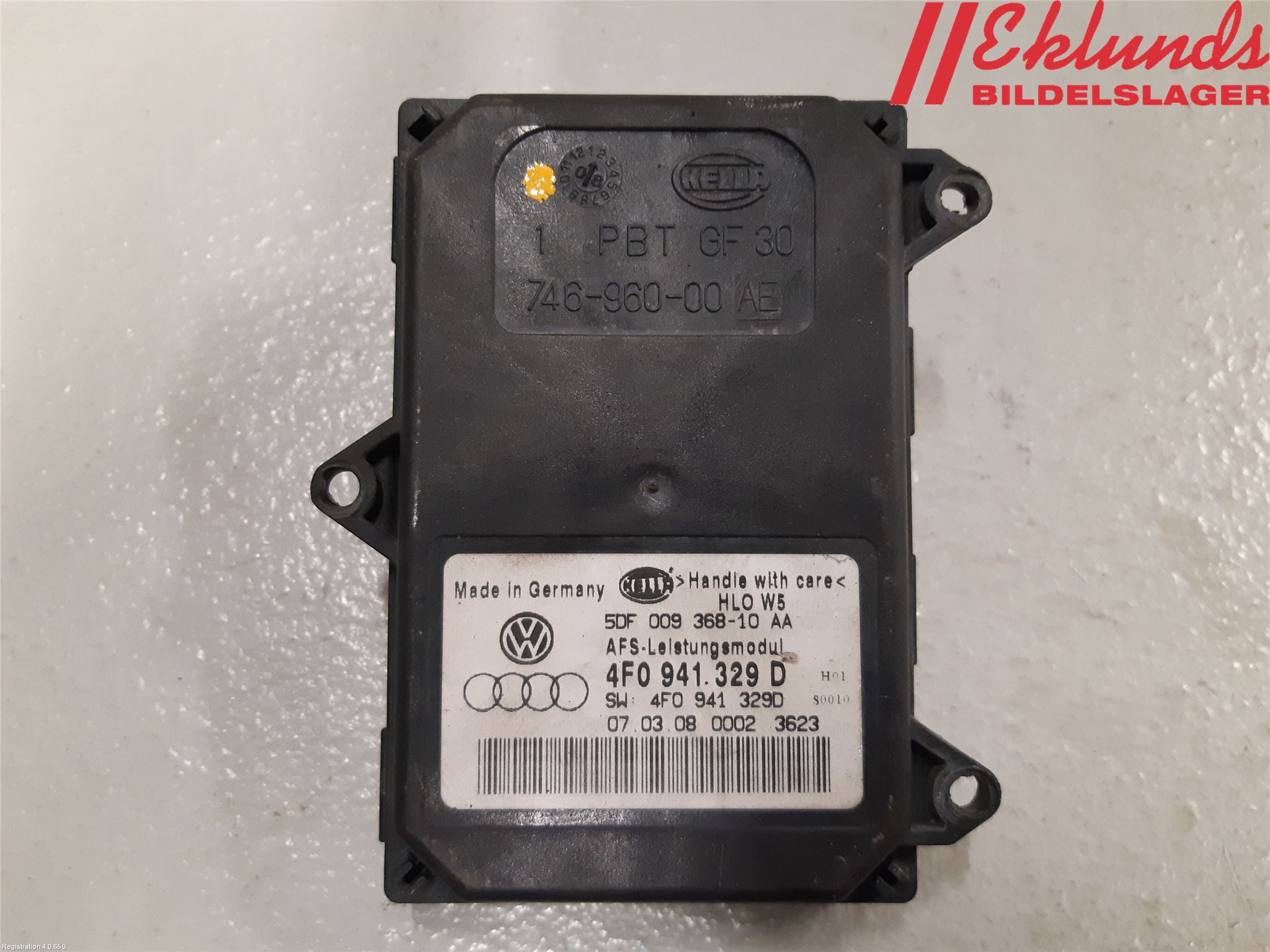 Audi A8/S8 4E  02-09 Styrenhet Strålkastare