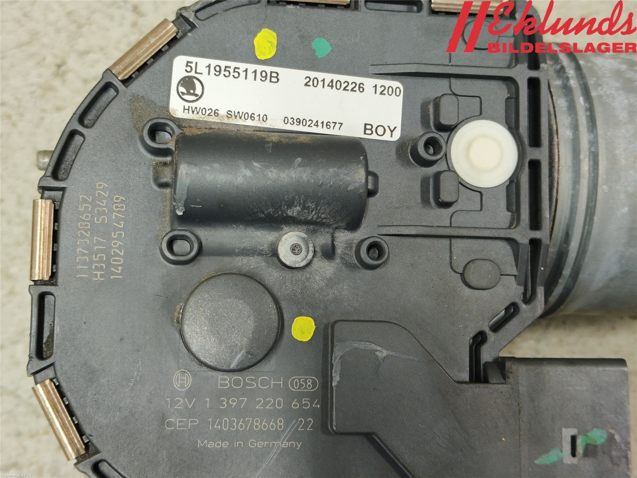 Skoda YETI Torkarmotor Vindruta