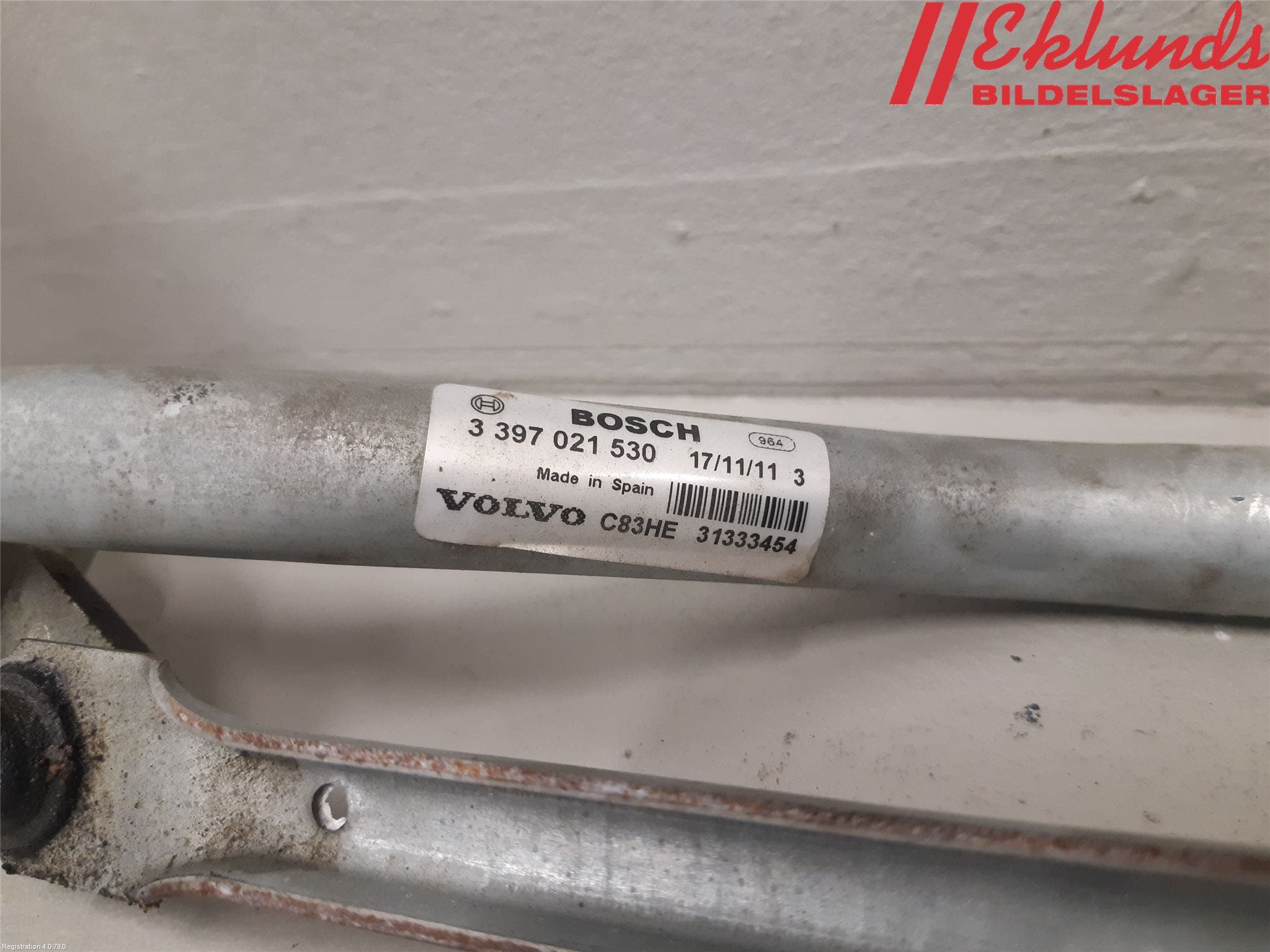 Volvo XC60 09-13 Torkarmekanism Vindruta