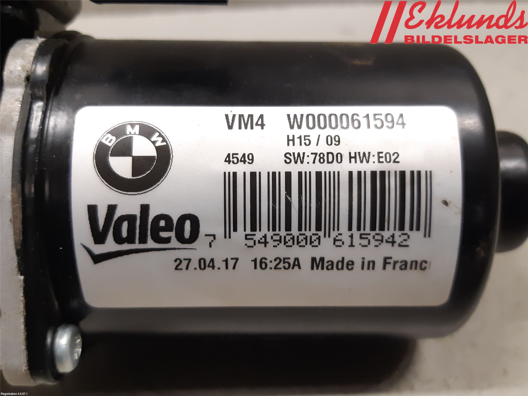 BMW 5 G30/G31/F90 17-23 Torkarmotor Vindruta