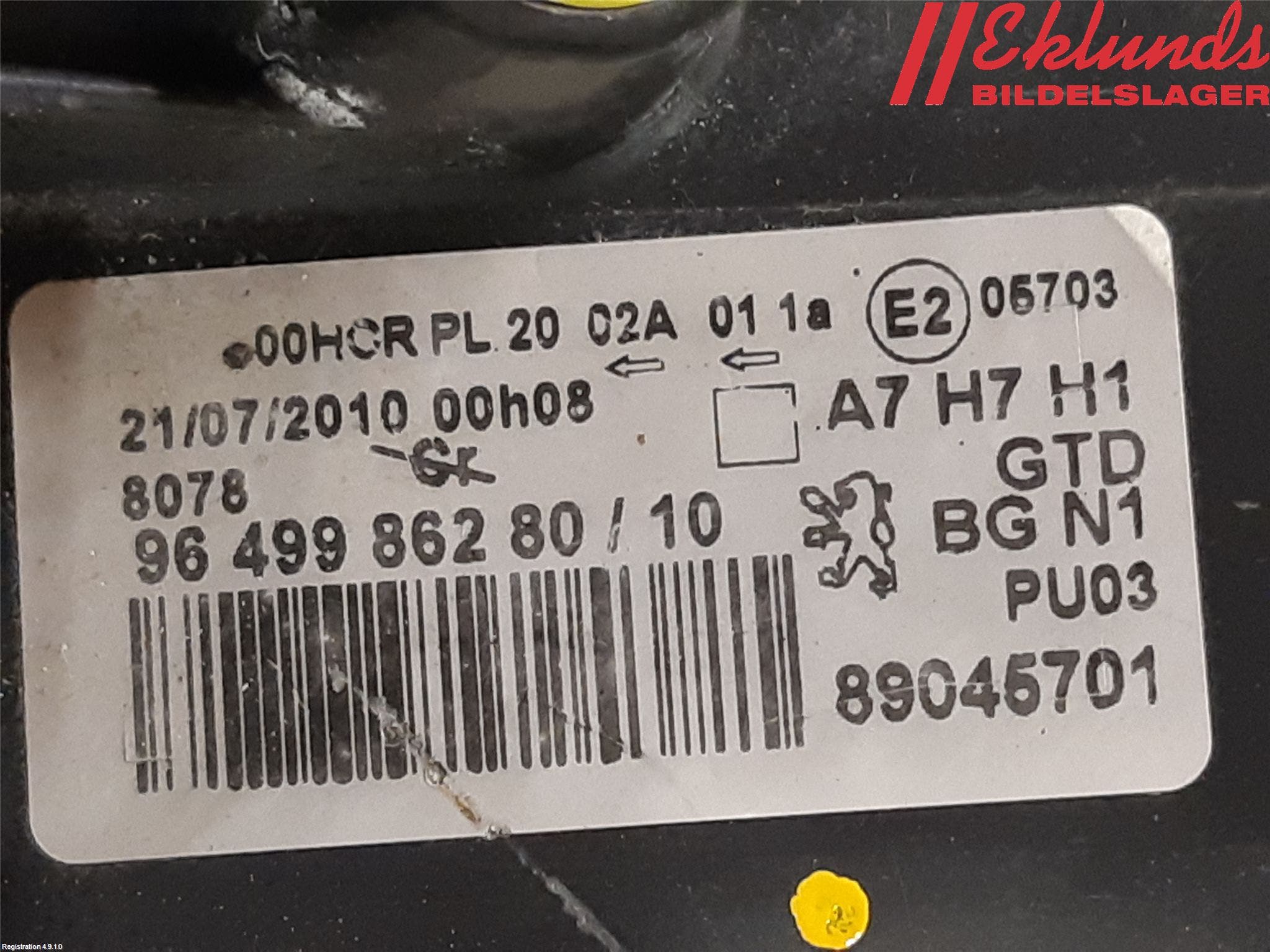 Peugeot 207 Strålkastare Vänster