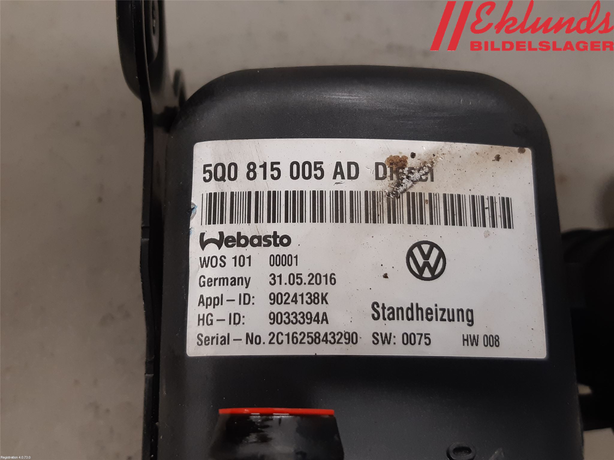 Volkswagen VW GOLF / E-GOLF VII 13-20 Dieselvärmare