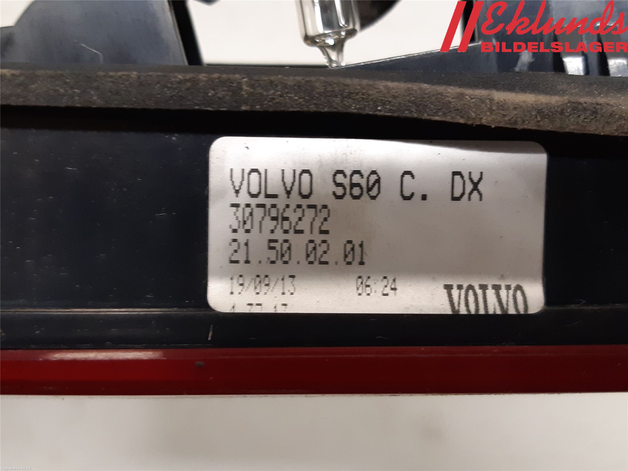 Volvo S60 14-18 Bakljus Lucka Hö