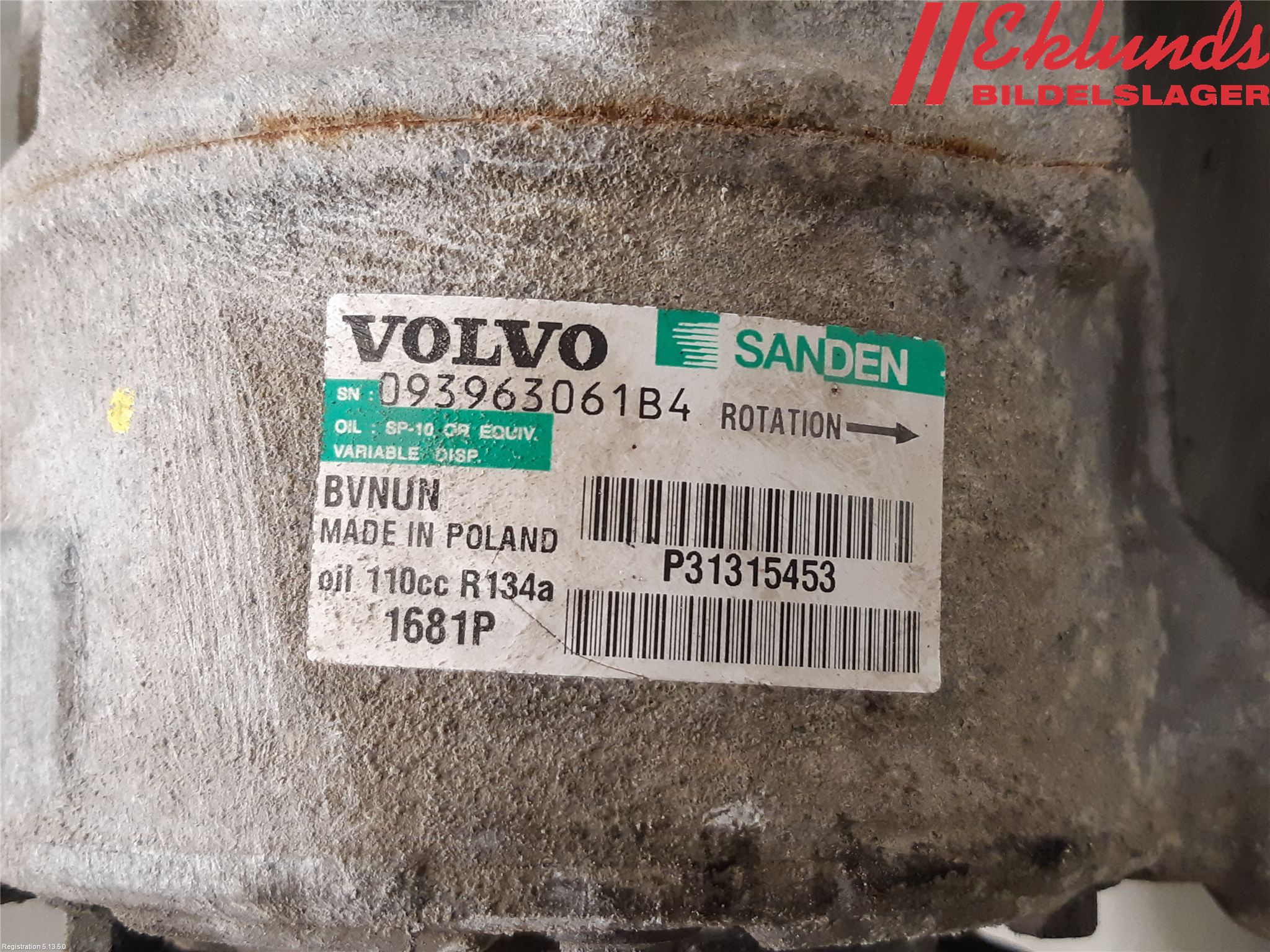Volvo V70 08-13 Ac Kompressor