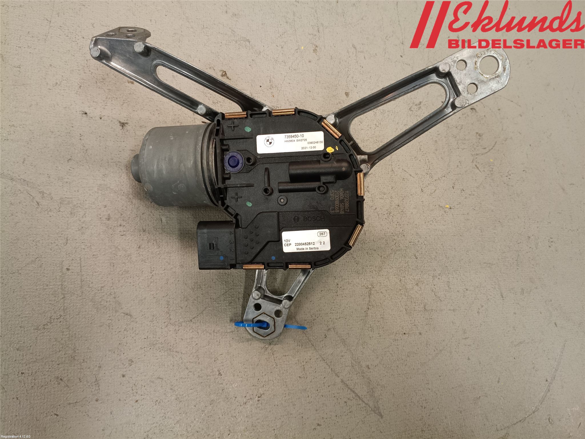 BMW i3 I01 13-22 Torkarmotor Vindruta