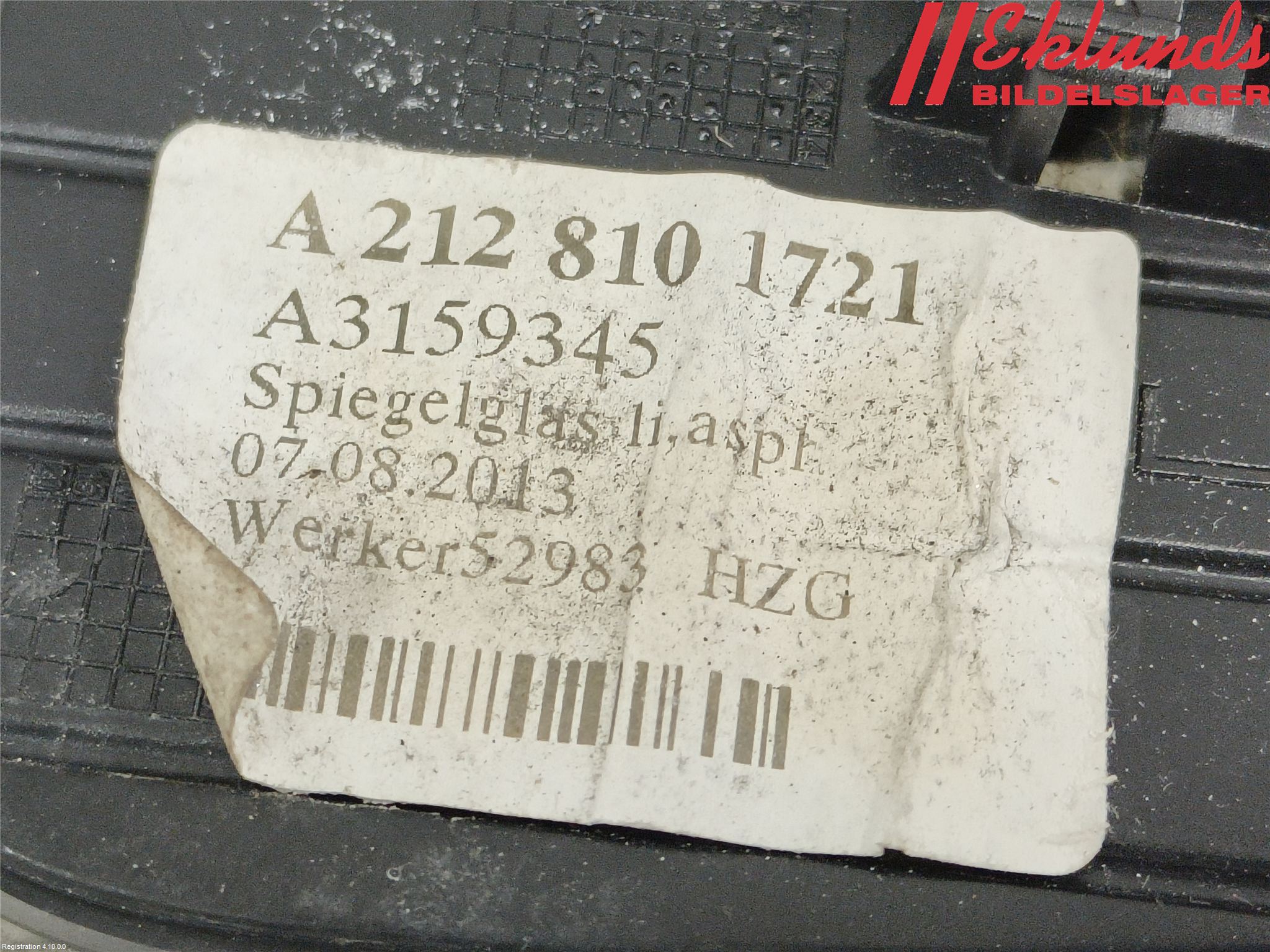 Mercedes-Benz MB E-KLASS (W212) 09-16 Spegelglas Vä